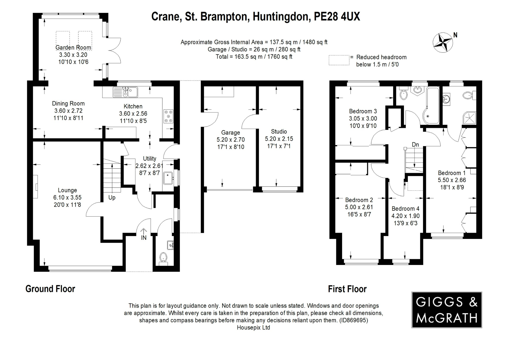 4 bed detached house for sale in Crane Street, Huntingdon - Property Floorplan