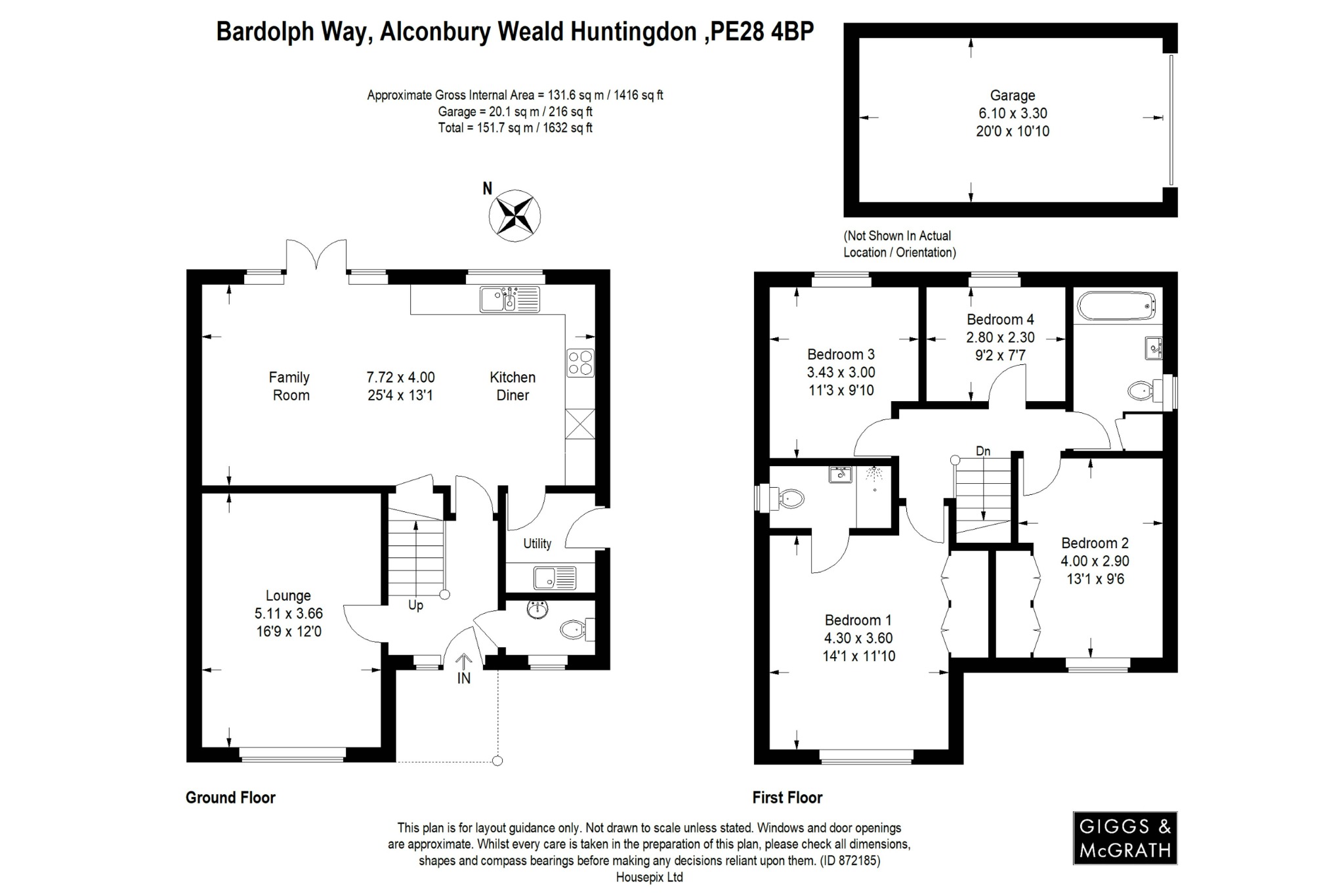 4 bed detached house for sale in Bardolph Way, Huntingdon - Property Floorplan