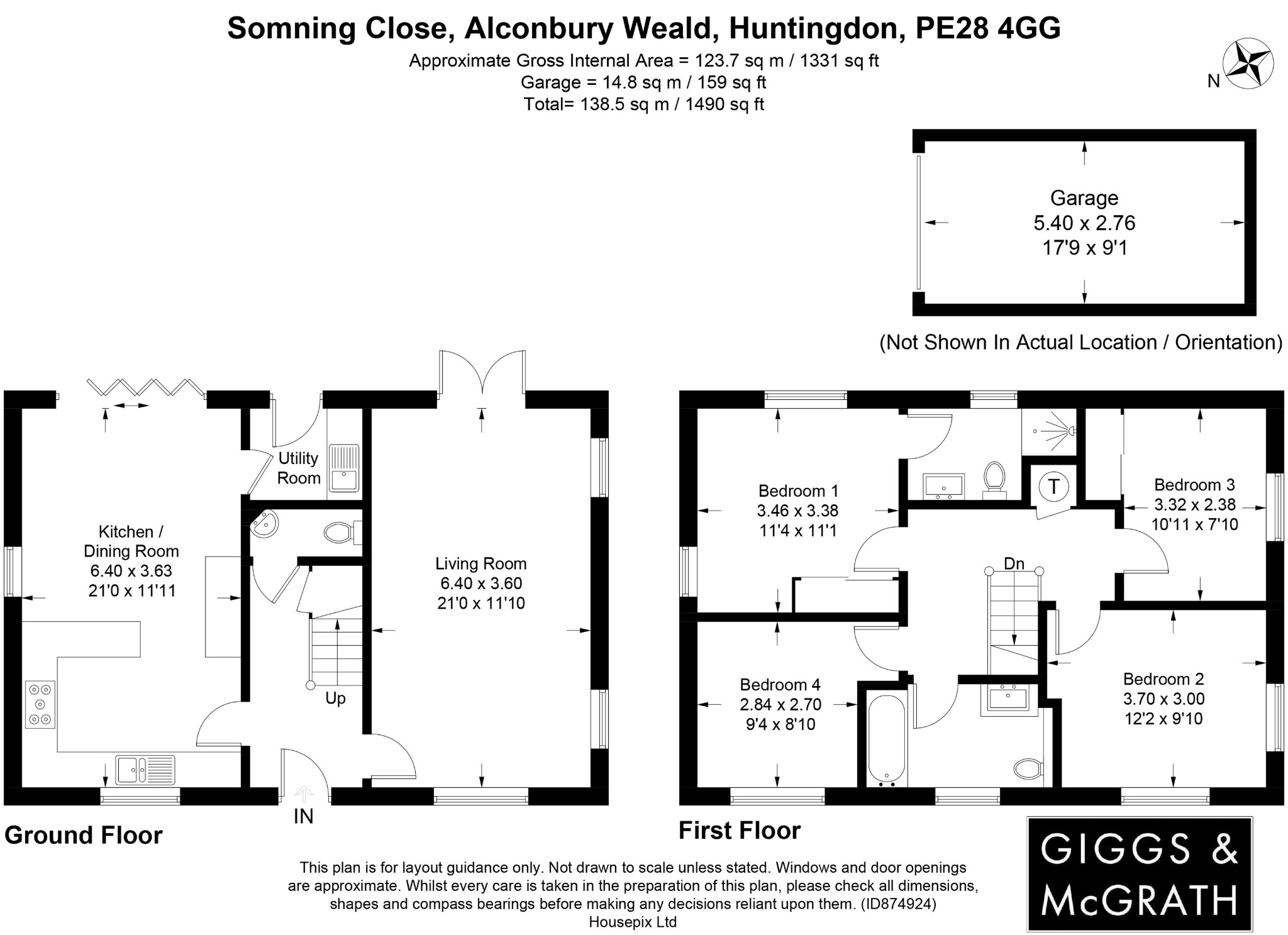 4 bed detached house for sale in Somning Close, Huntingdon - Property Floorplan