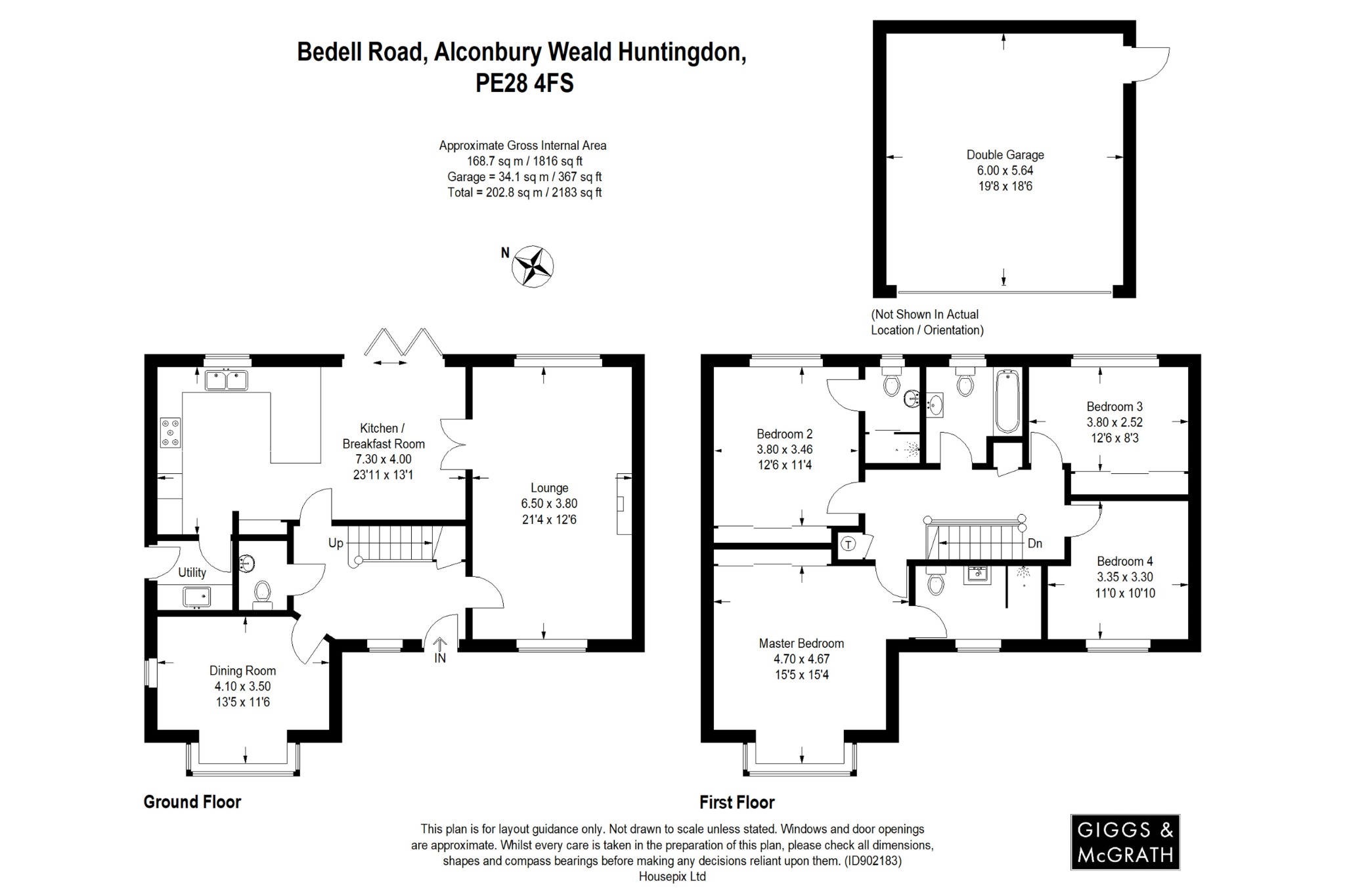 4 bed detached house for sale in Bedell Road, Huntingdon - Property Floorplan