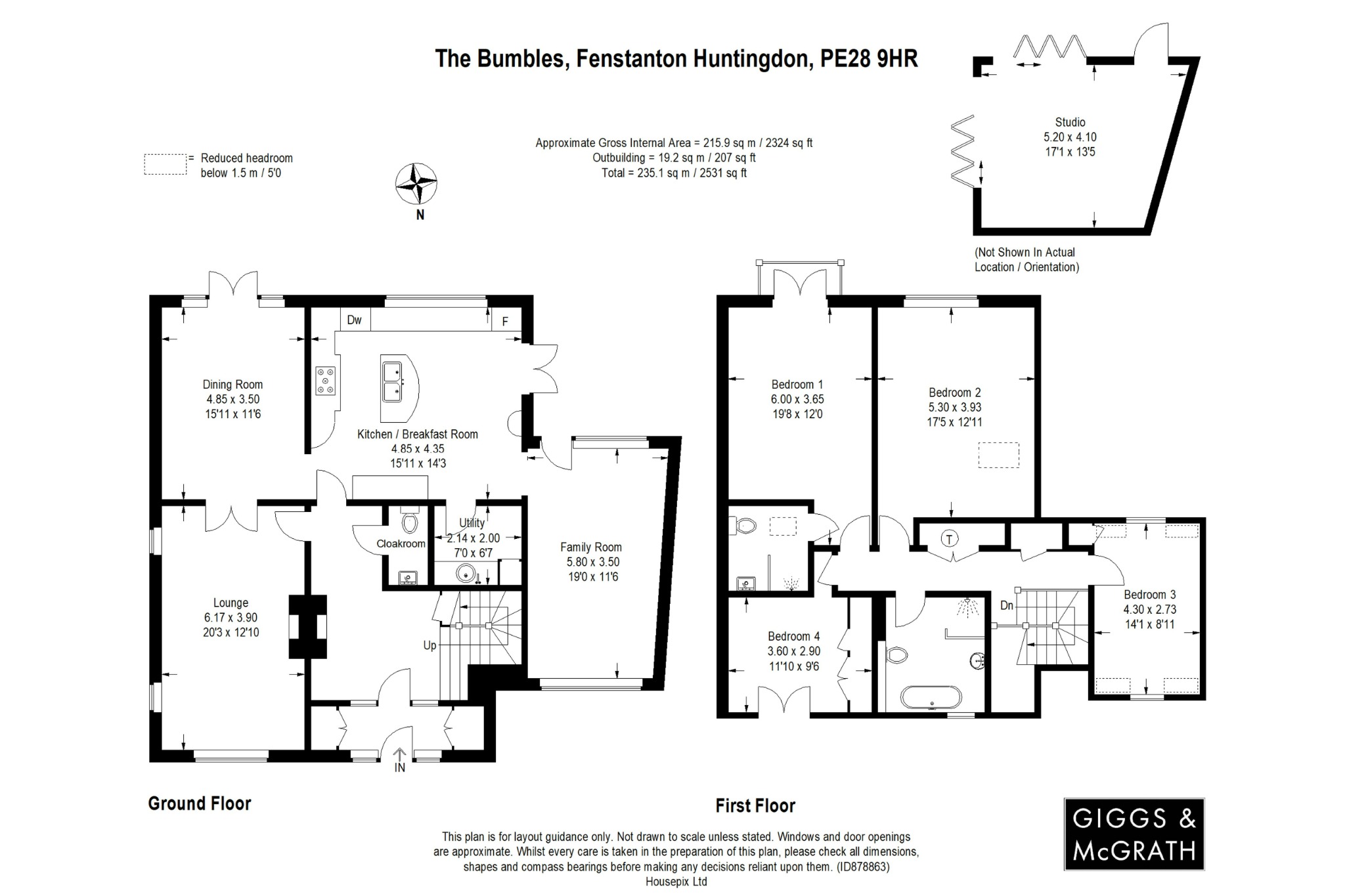 4 bed detached house for sale in The Bumbles, Huntingdon - Property Floorplan