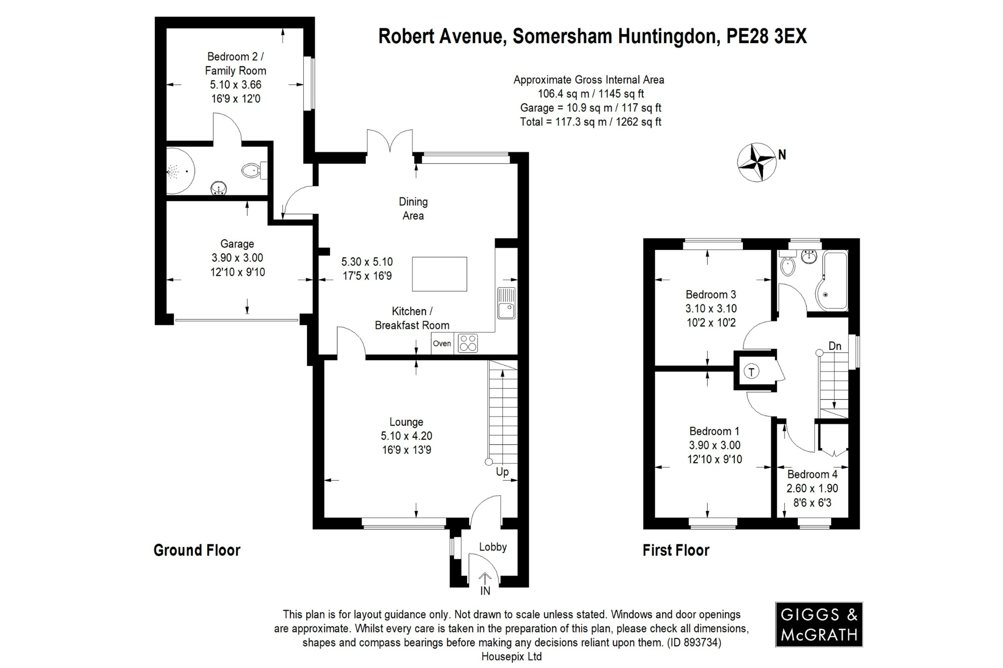 4 bed detached house for sale in Robert Avenue, Huntingdon - Property Floorplan