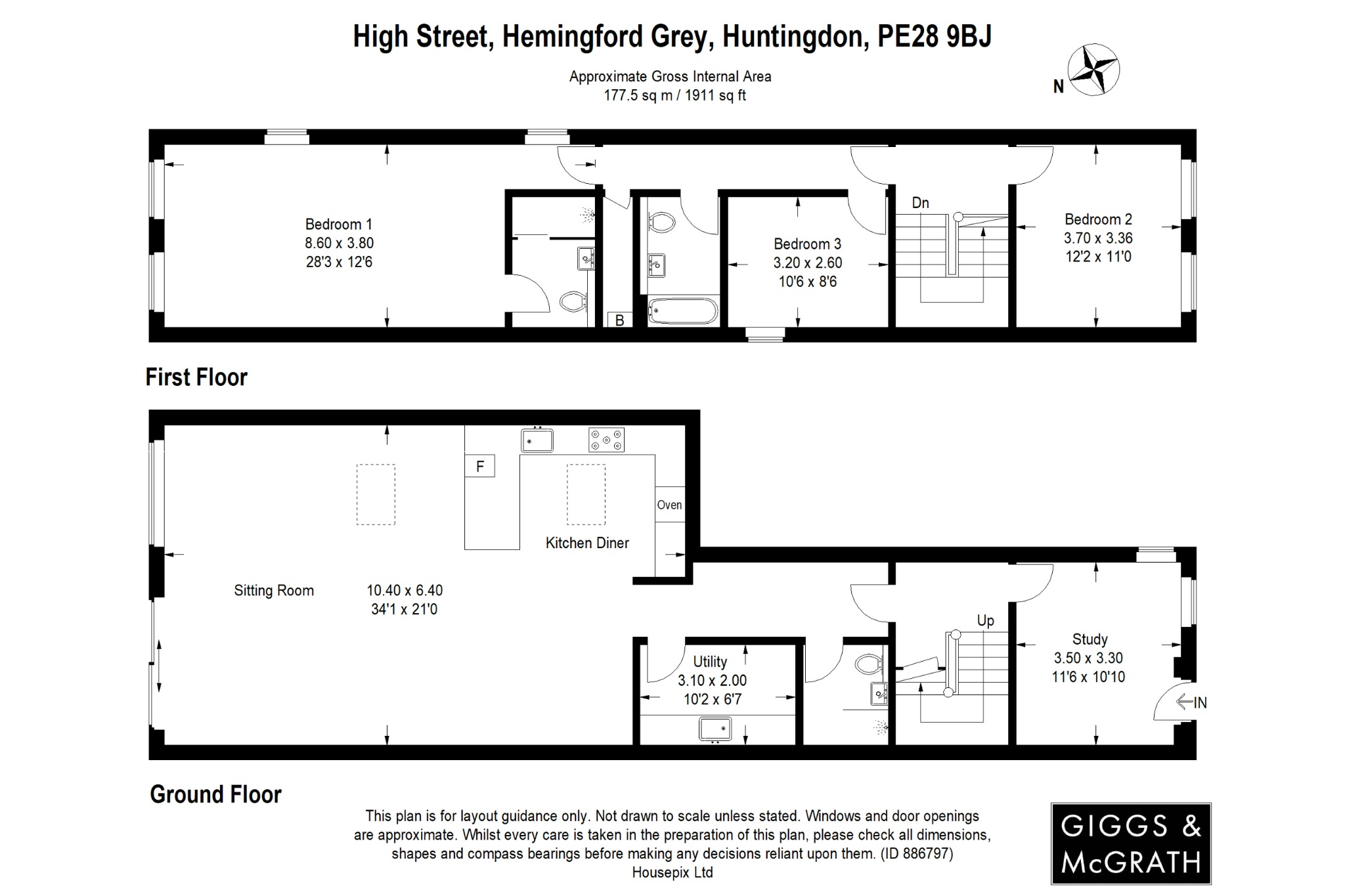 3 bed cottage for sale in High Street, Huntingdon - Property Floorplan