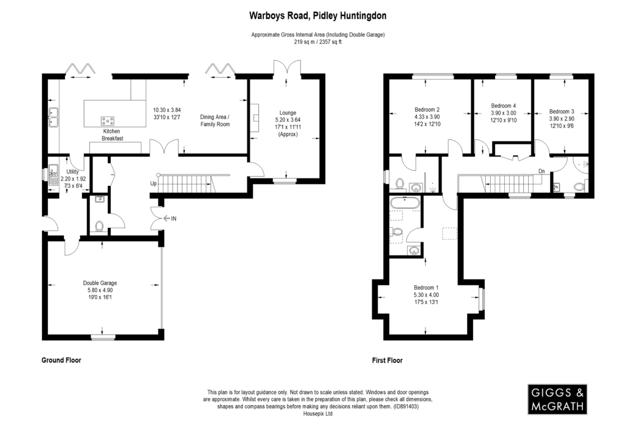 4 bed detached house for sale in Warboys Road, Huntingdon - Property Floorplan