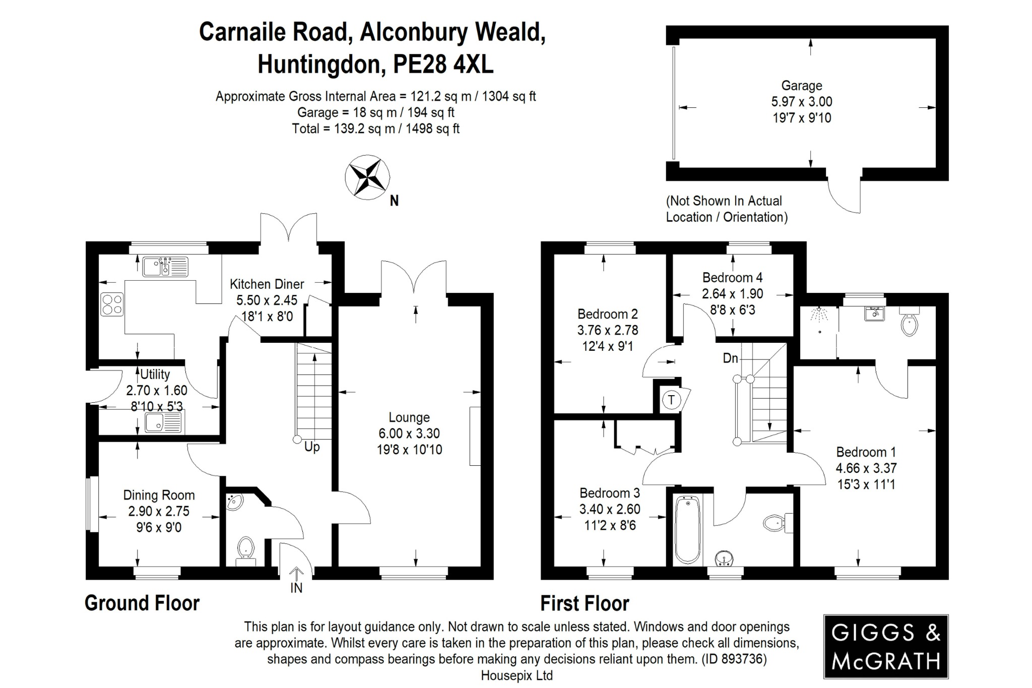 4 bed detached house for sale in Carnaile Road, Huntingdon - Property Floorplan