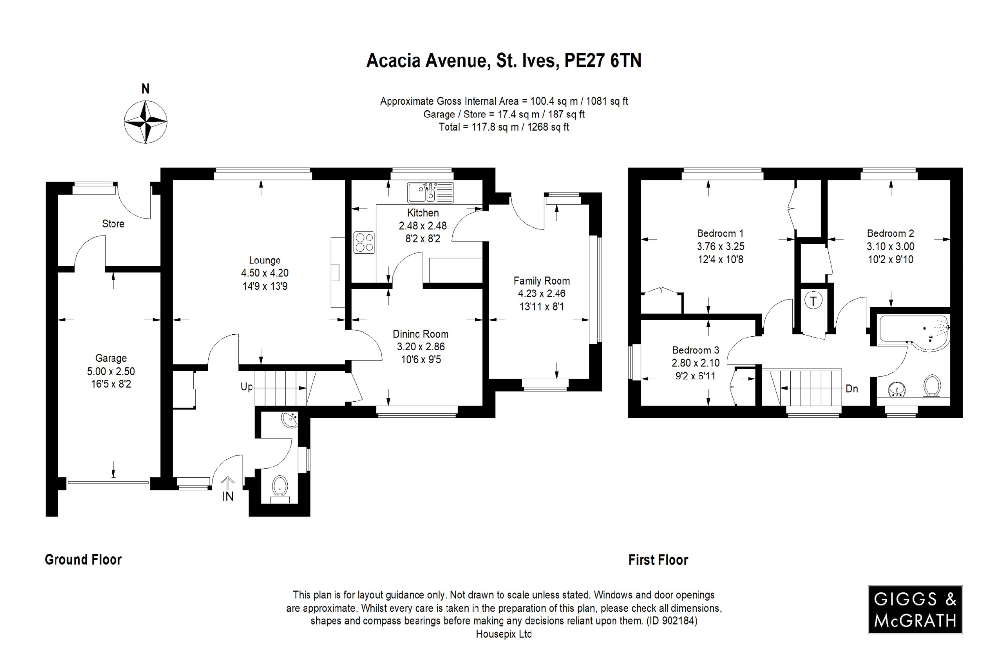 3 bed detached house for sale in Acacia Avenue, St Ives - Property Floorplan
