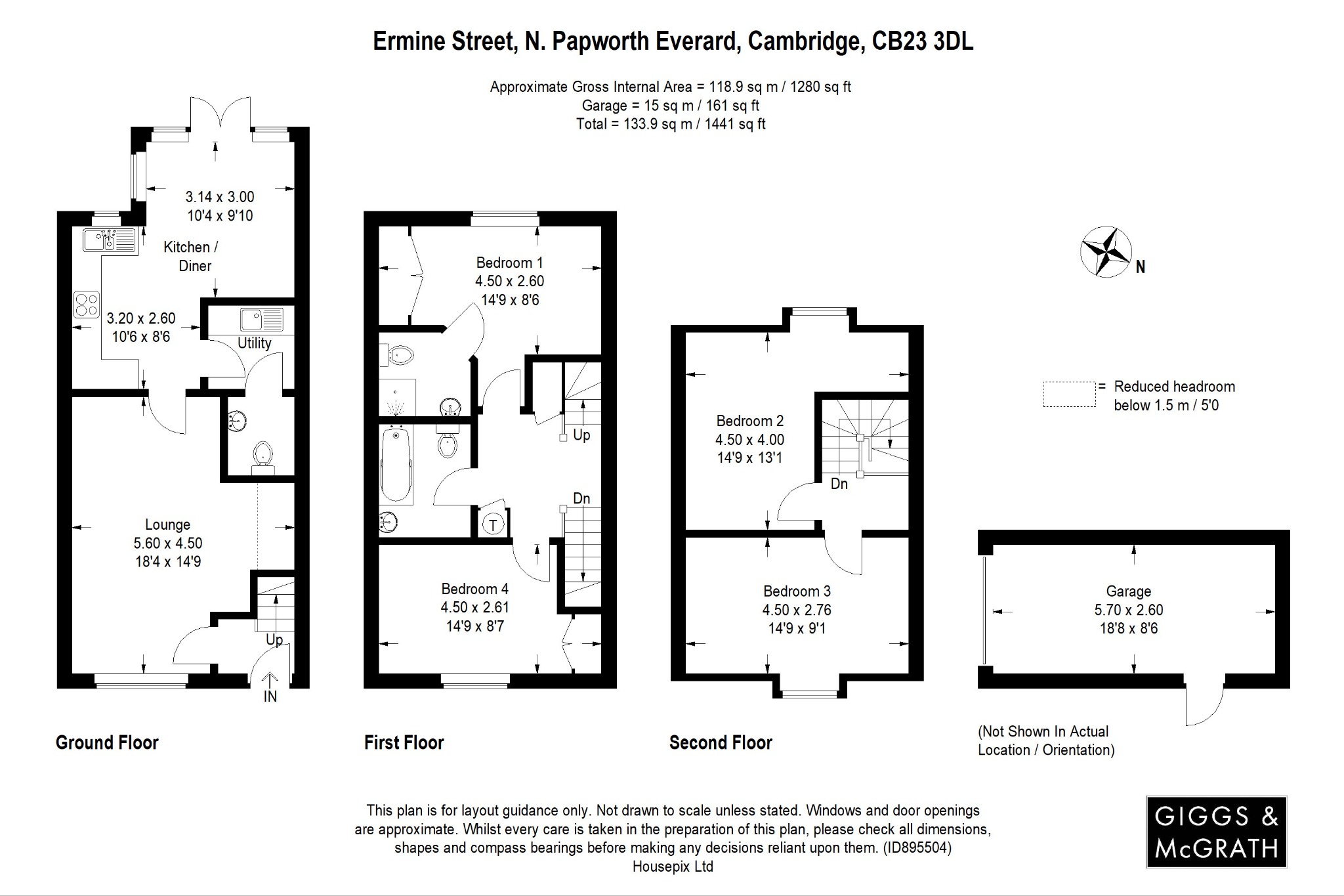 4 bed terraced house for sale in Ermine Street North, Cambridge - Property Floorplan
