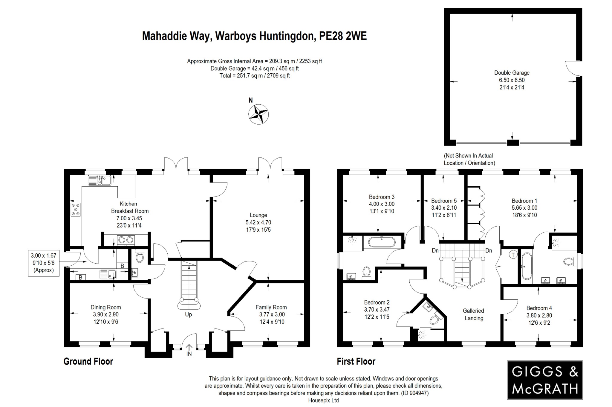 5 bed detached house for sale in Mahaddie Way, Huntingdon - Property Floorplan