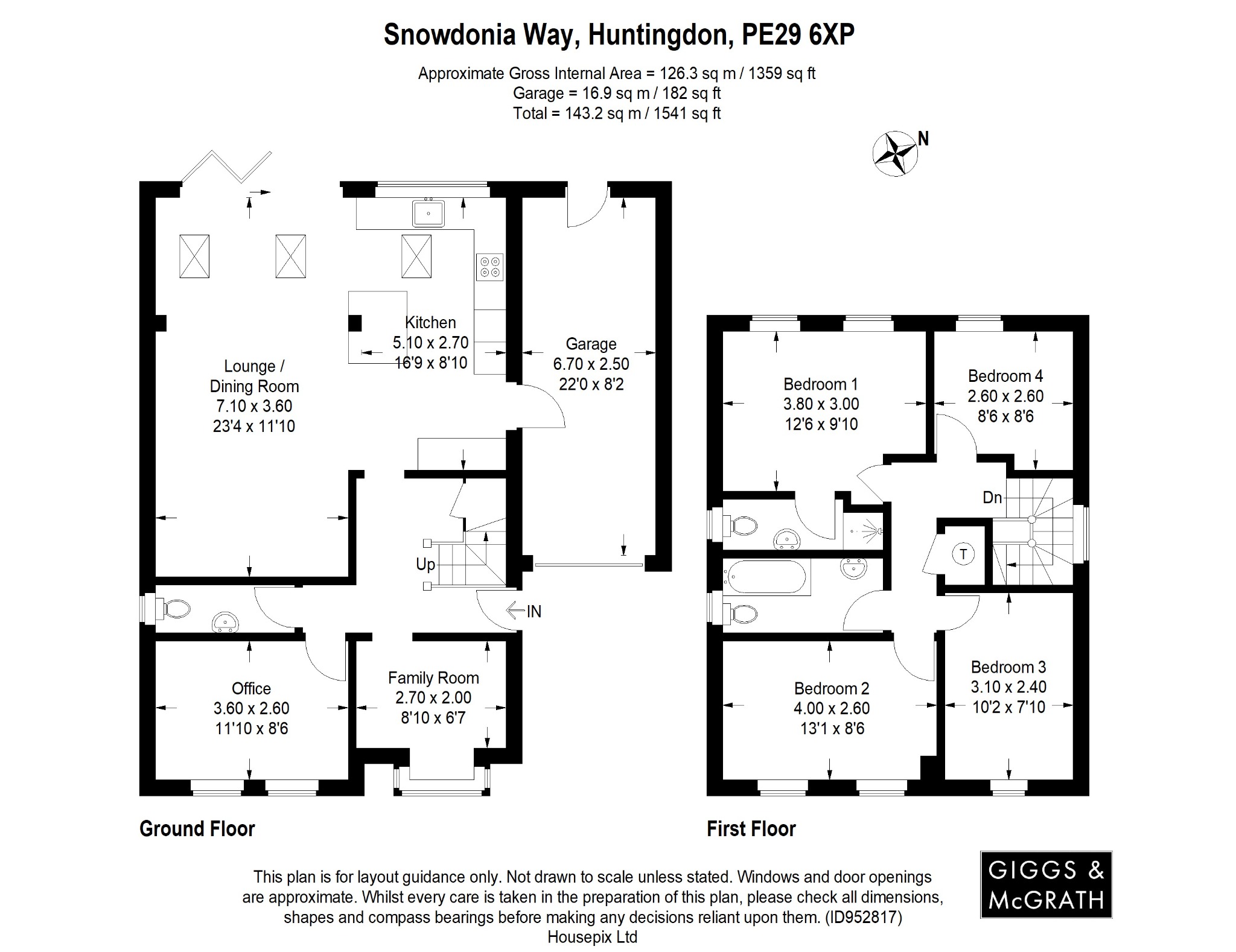 4 bed detached house for sale in Snowdonia Way, Huntingdon - Property Floorplan