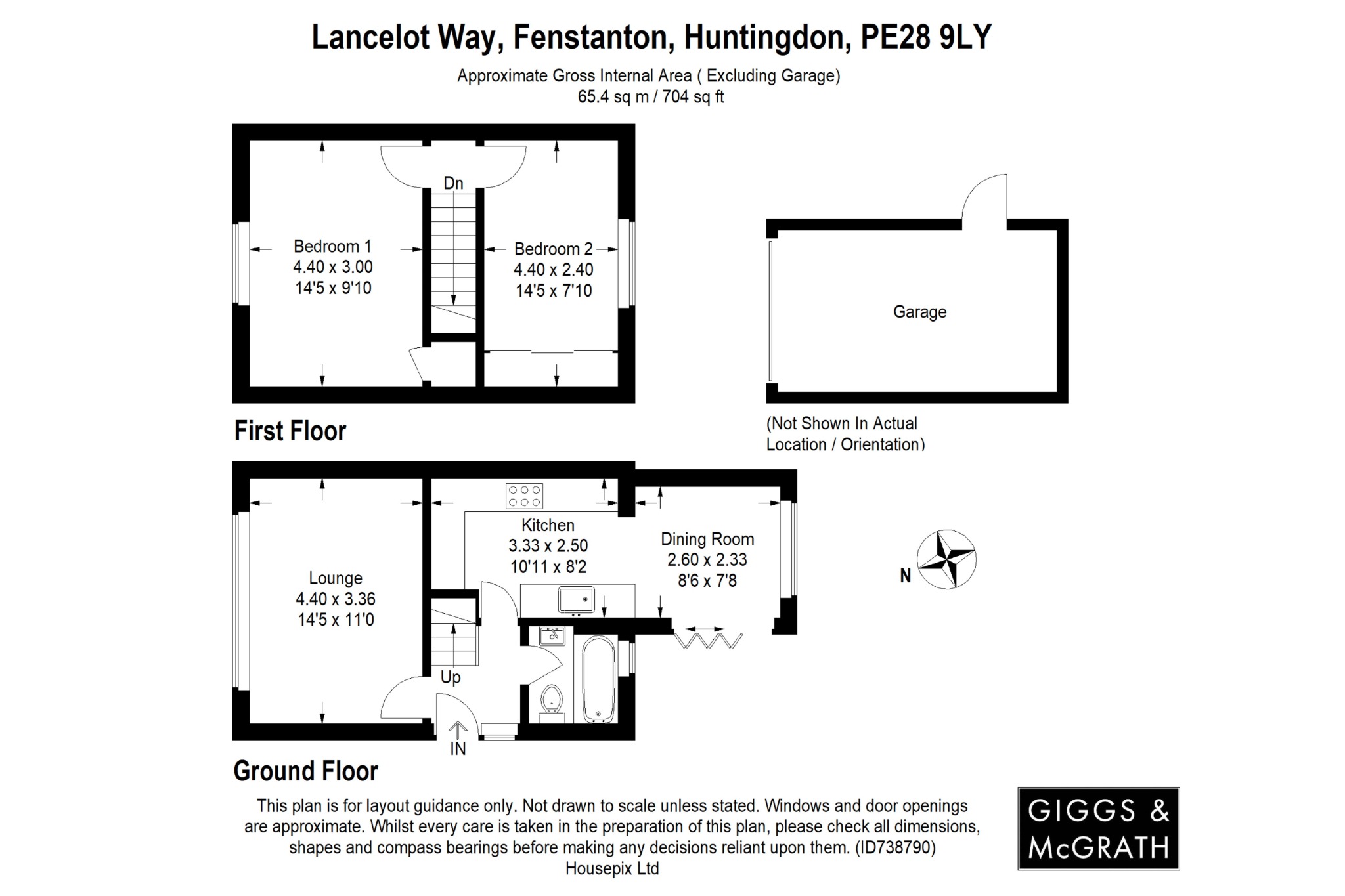 2 bed semi-detached house for sale in Lancelot Way, Huntingdon - Property Floorplan