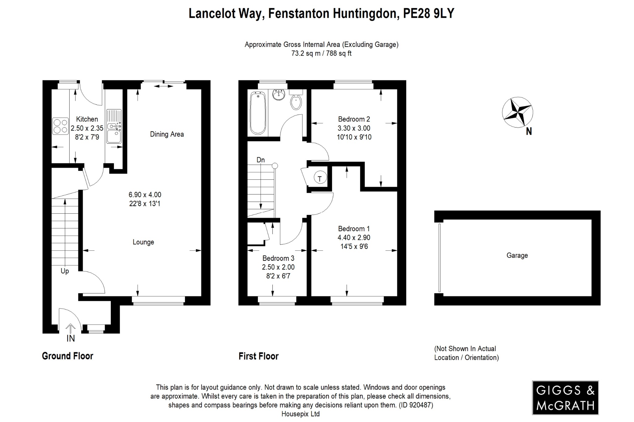 3 bed end of terrace house for sale in Lancelot Way, Huntingdon - Property Floorplan