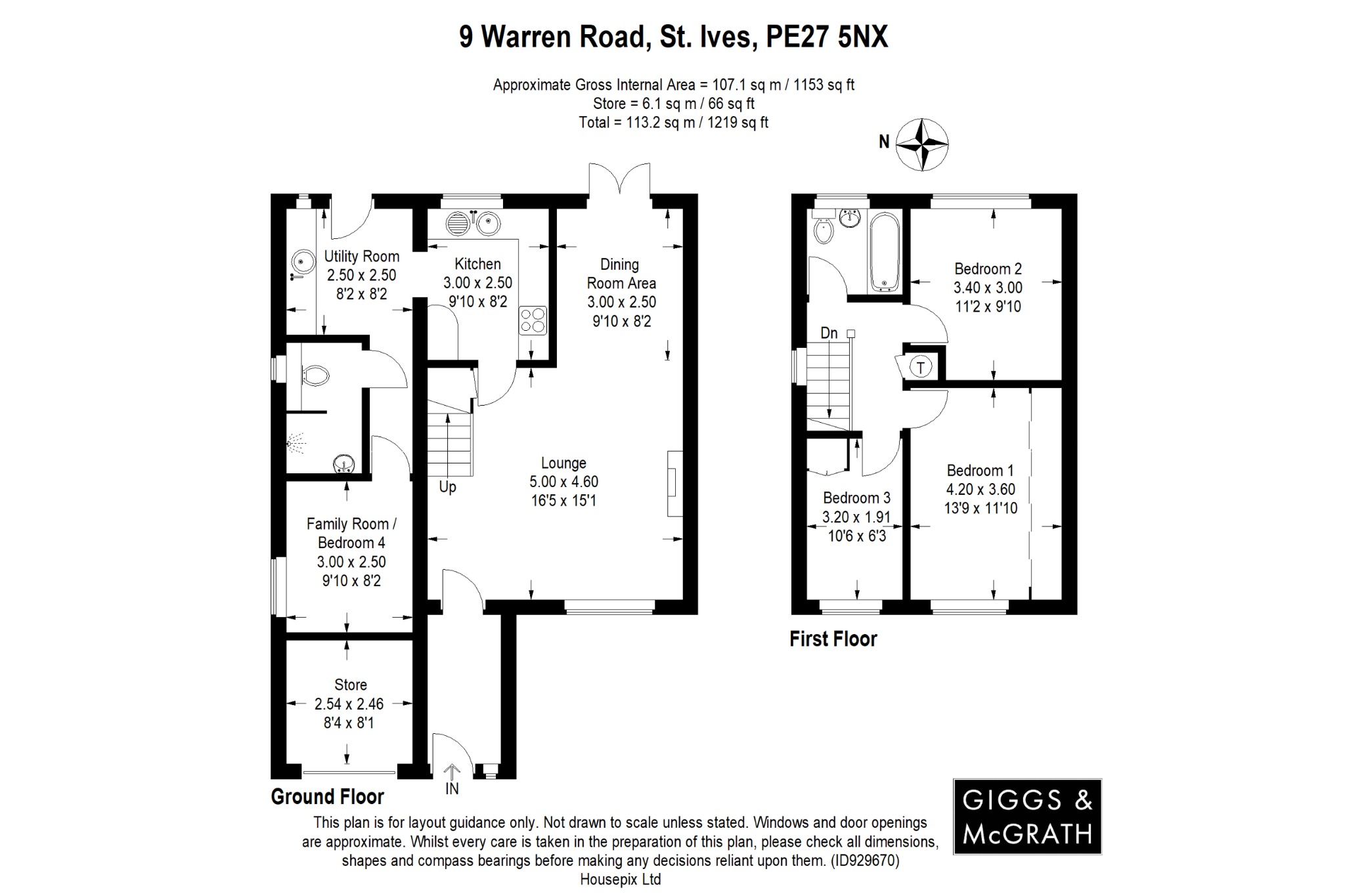 3 bed detached house for sale in Warren Road, St. Ives - Property Floorplan