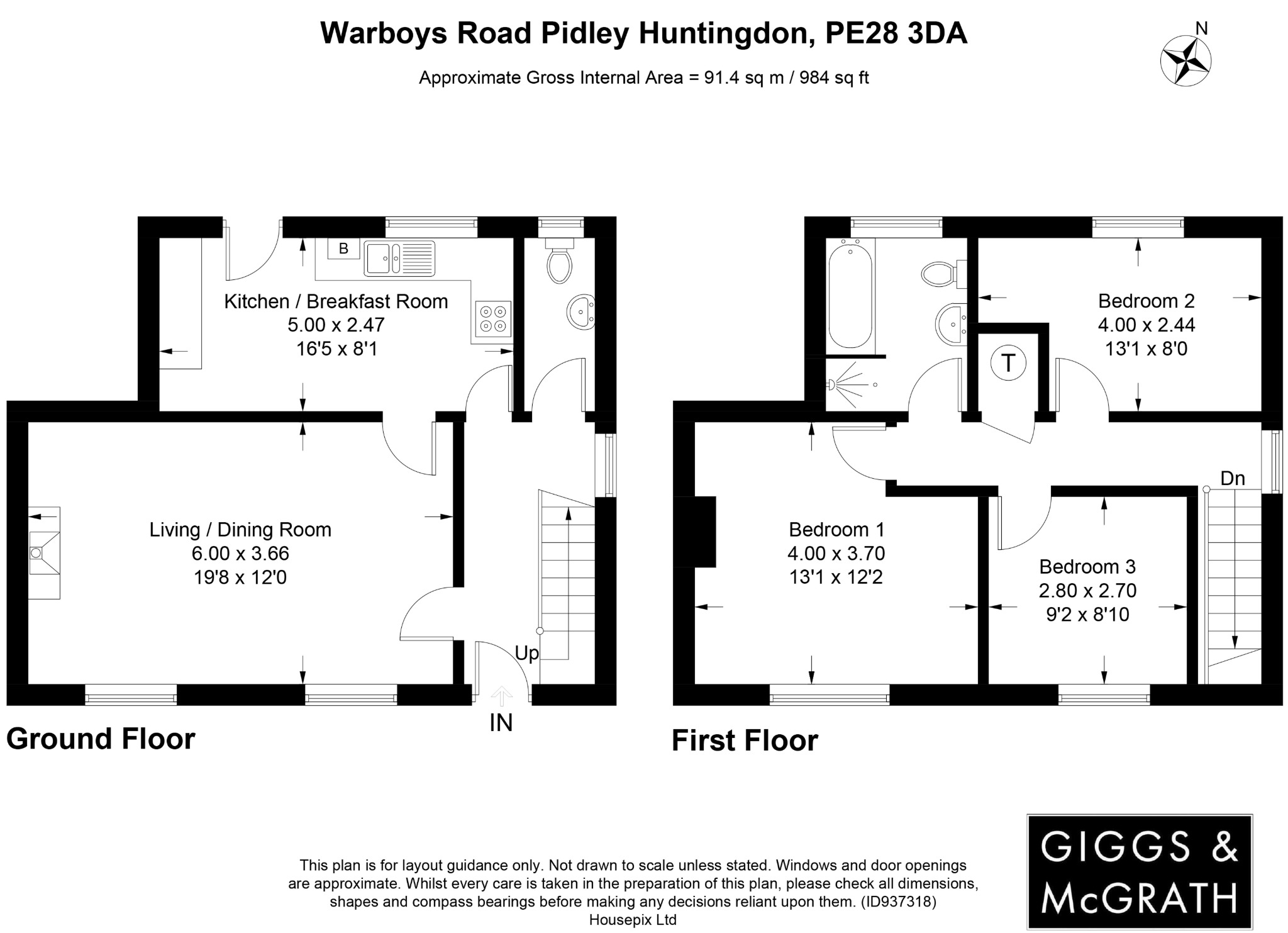 3 bed end of terrace house for sale in Warboys Road, Huntingdon - Property Floorplan