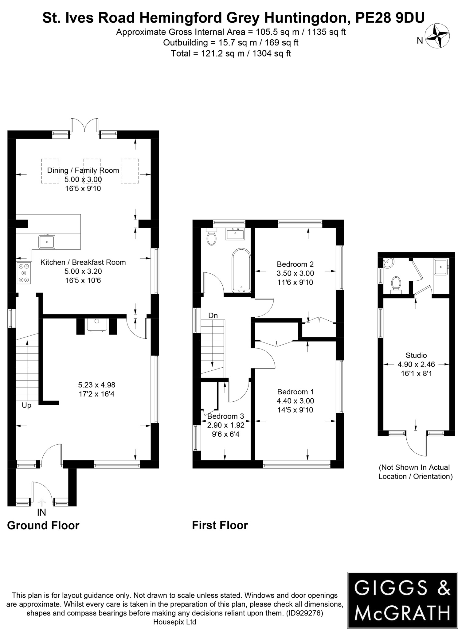 3 bed detached house for sale in St. Ives Road, Huntingdon - Property Floorplan