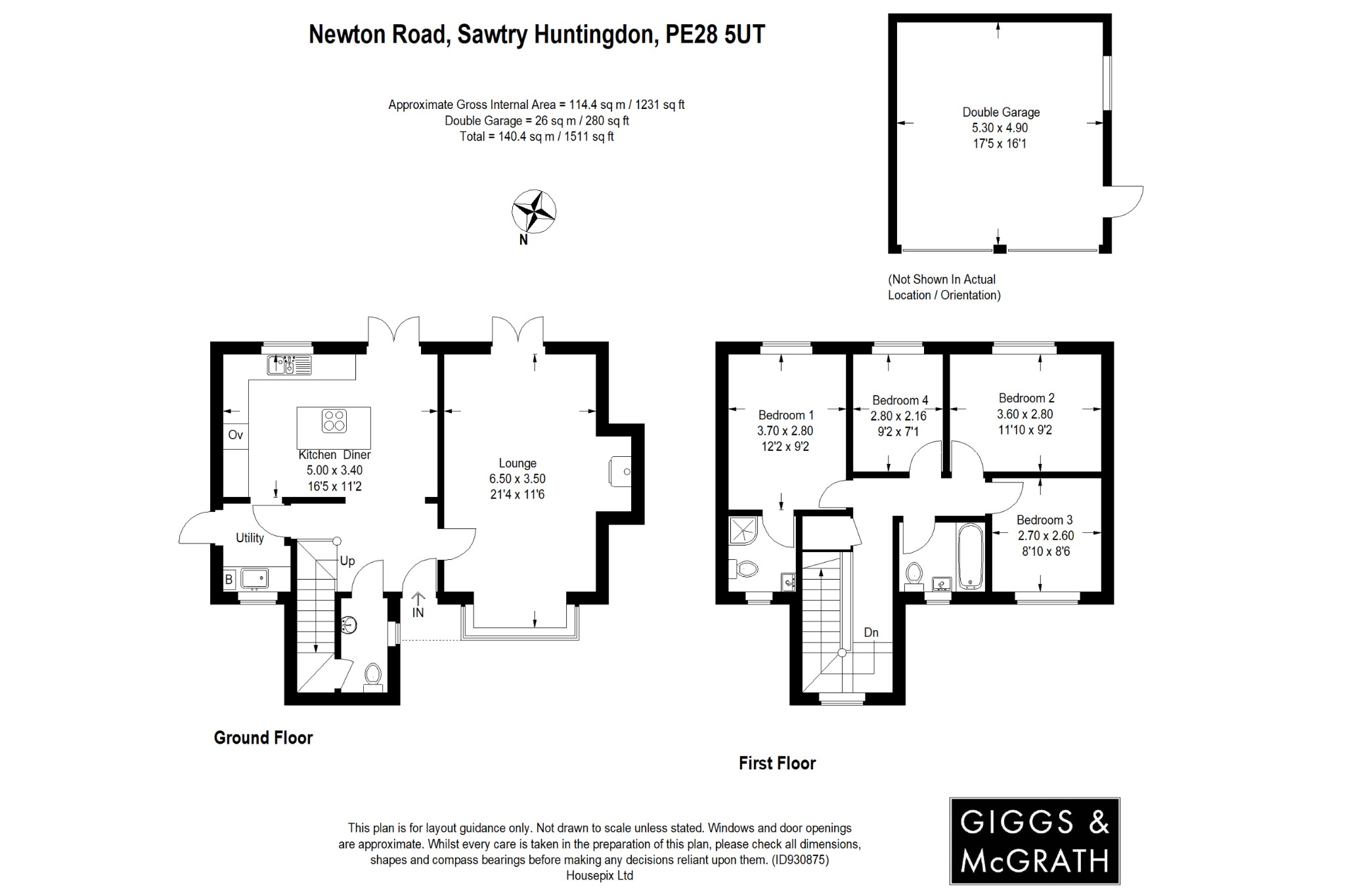 4 bed detached house for sale in Newton Road, Huntingdon - Property Floorplan