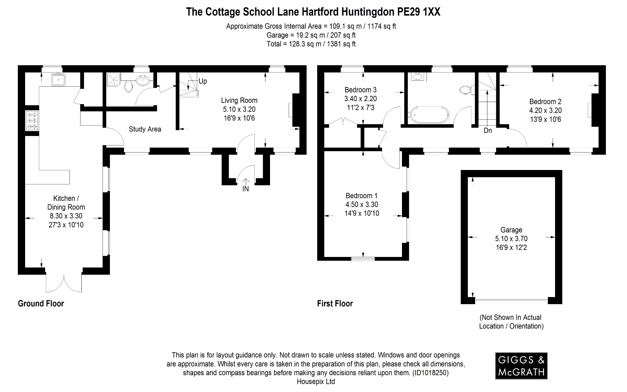 3 bed detached house for sale in School Lane, Huntingdon - Property Floorplan