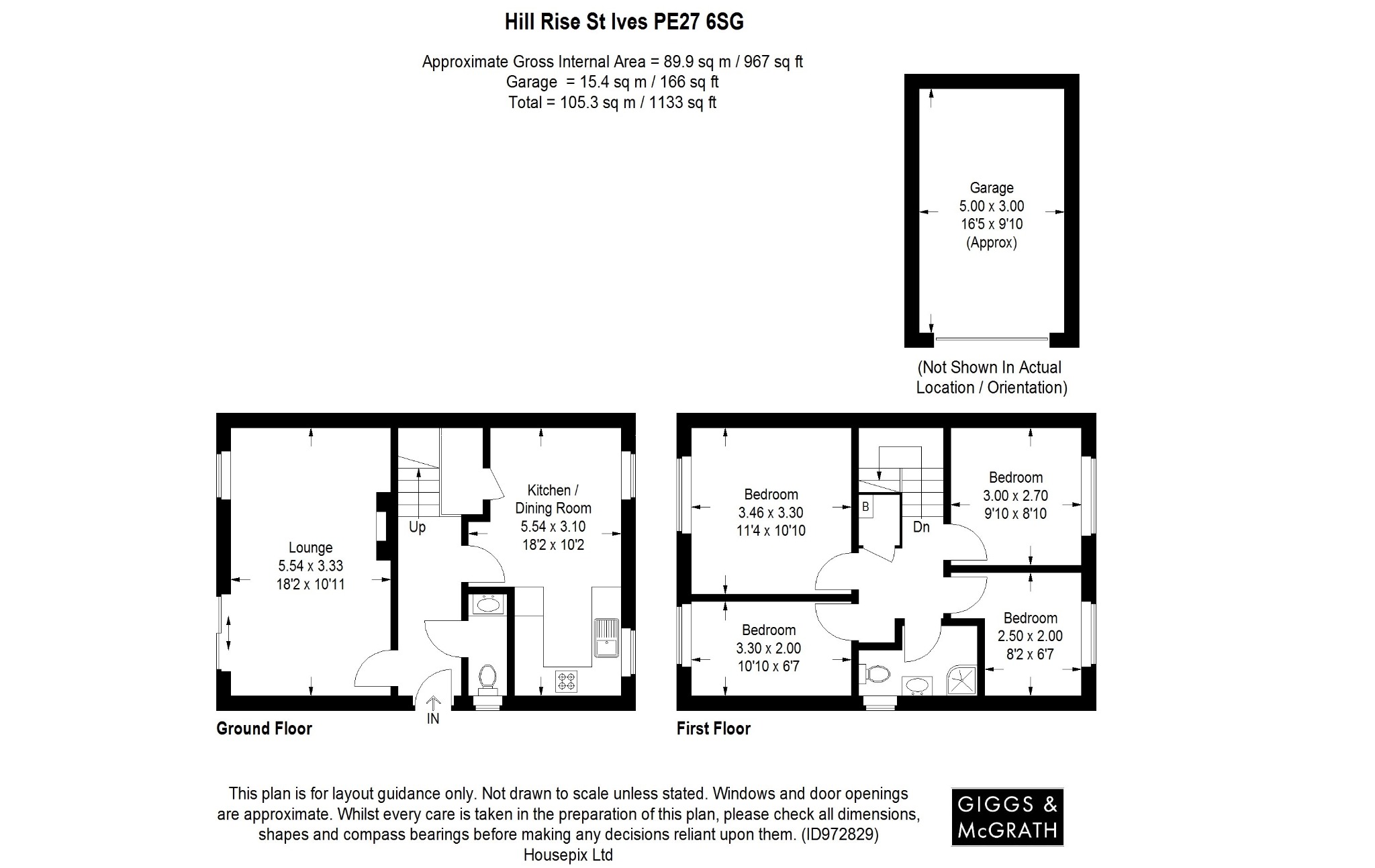 4 bed semi-detached house for sale in Hill Rise, St Ives - Property Floorplan