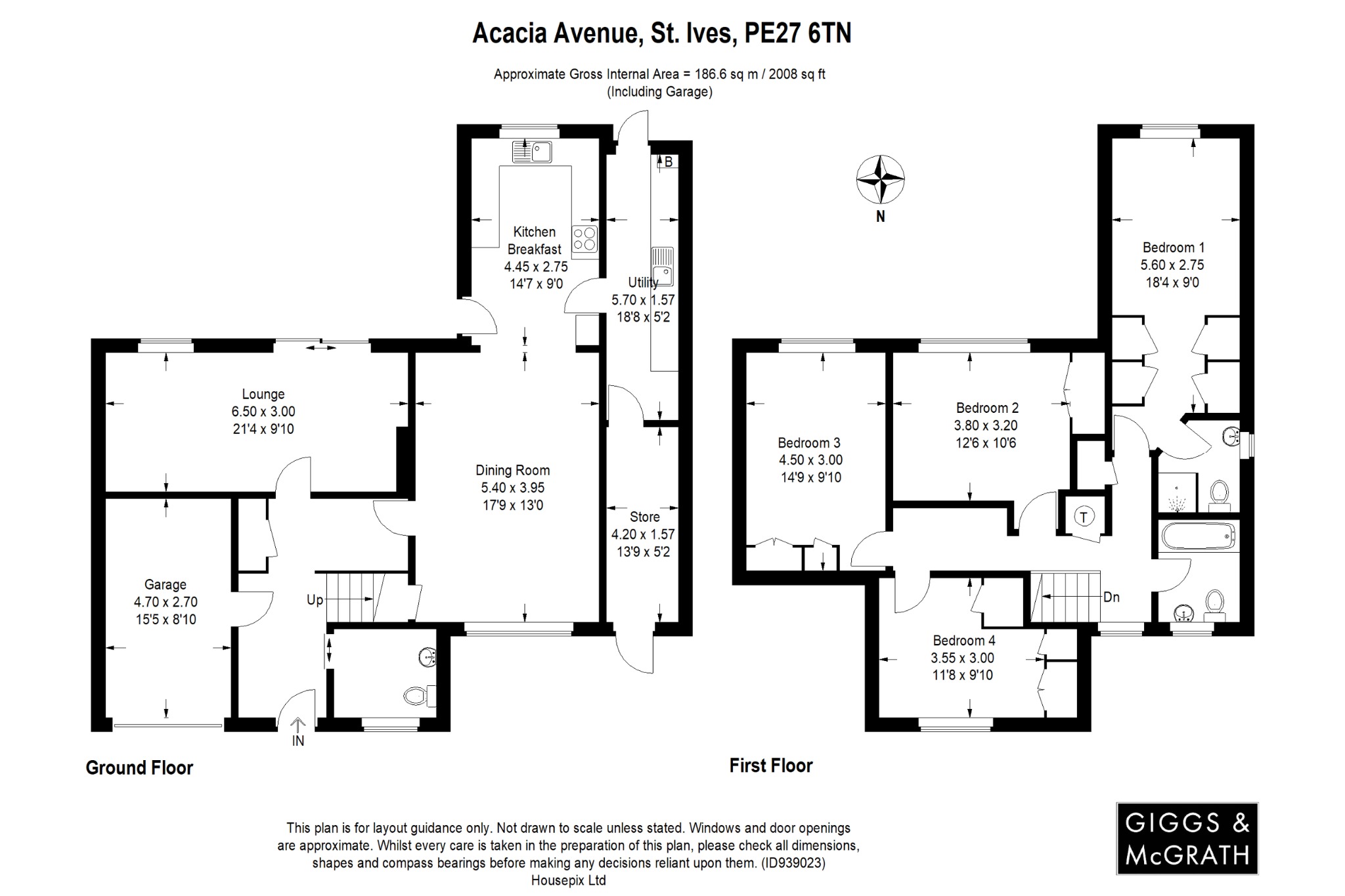 4 bed detached house for sale in Acacia Avenue, St Ives - Property Floorplan