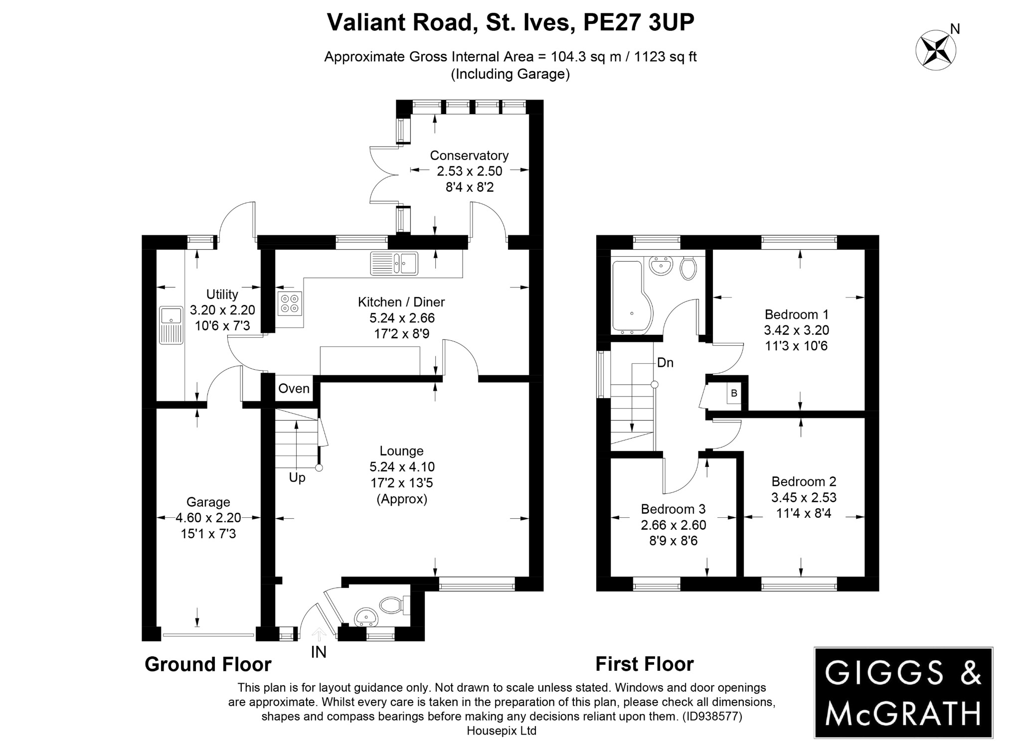 3 bed semi-detached house for sale in Valiant Road, St Ives - Property Floorplan