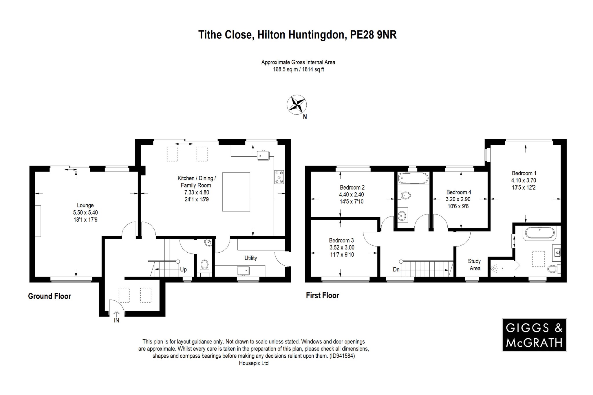 4 bed detached house for sale in Tithe Close, Huntingdon - Property Floorplan
