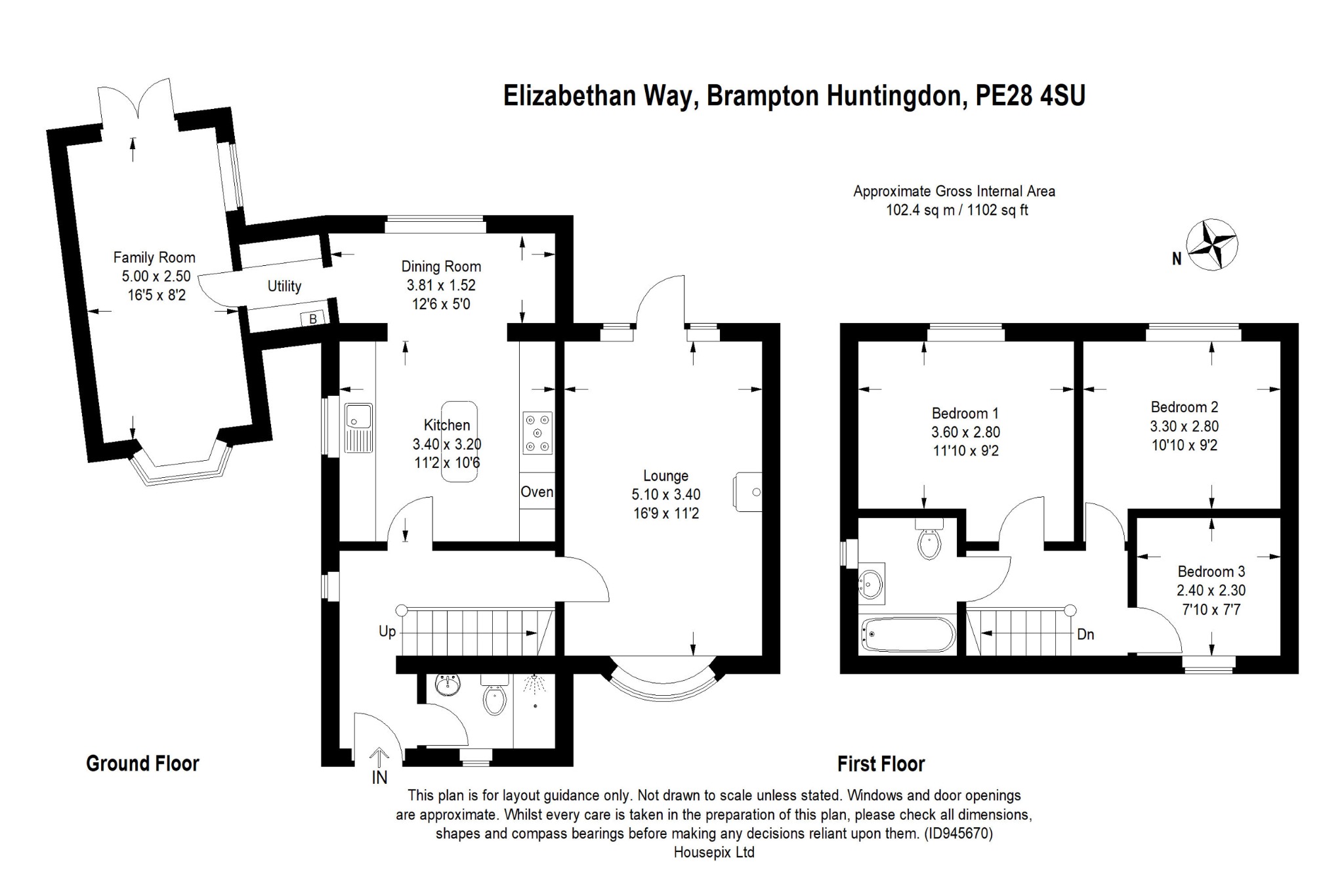 3 bed detached house for sale in Elizabethan Way, Huntingdon - Property Floorplan