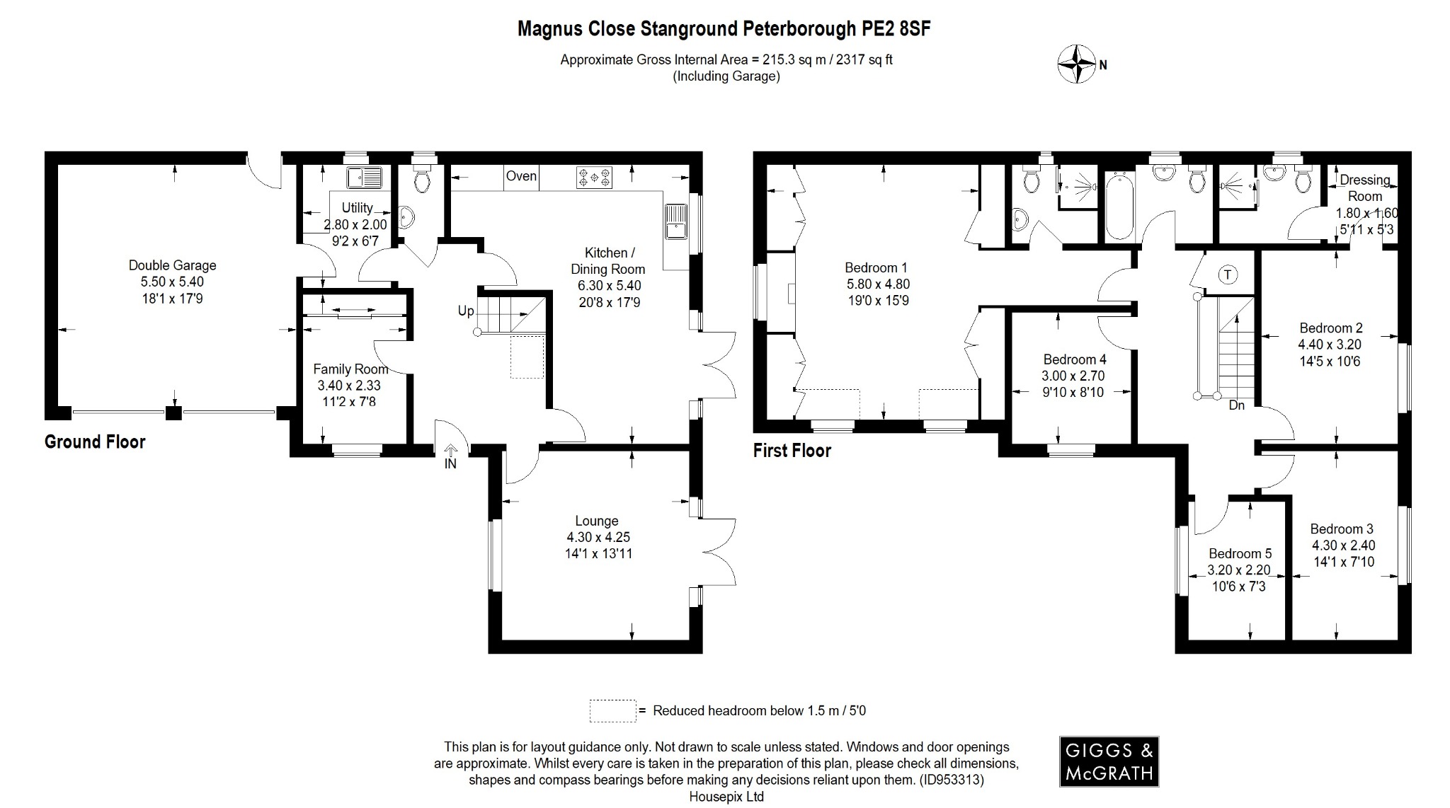 5 bed detached house for sale in Magnus Close, Peterborough - Property Floorplan