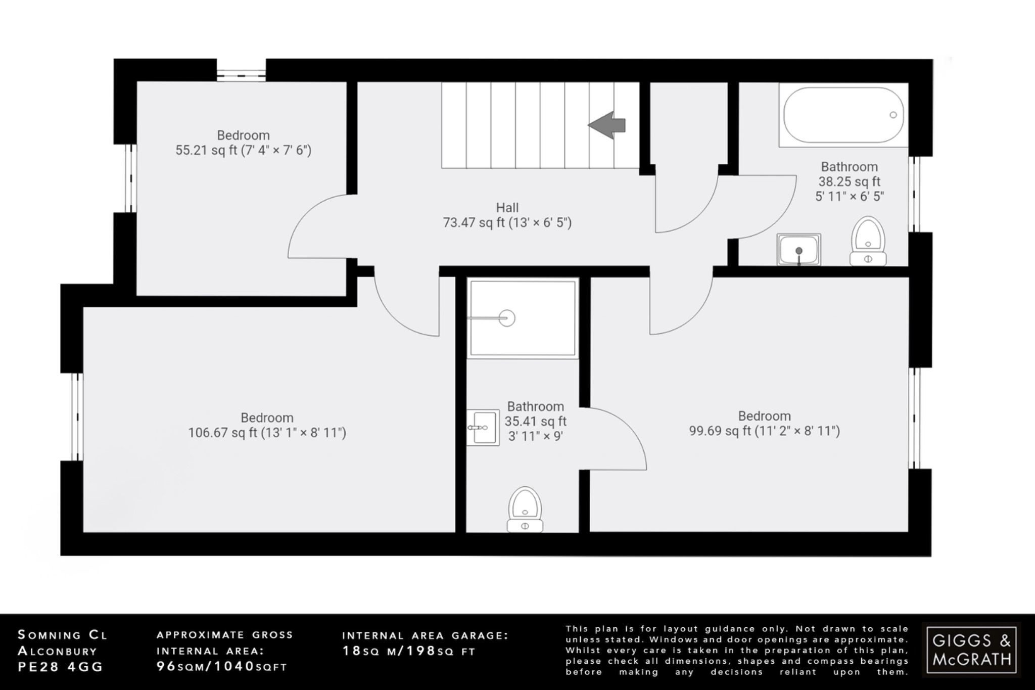 3 bed semi-detached house for sale in Somning Close, Huntingdon - Property Floorplan