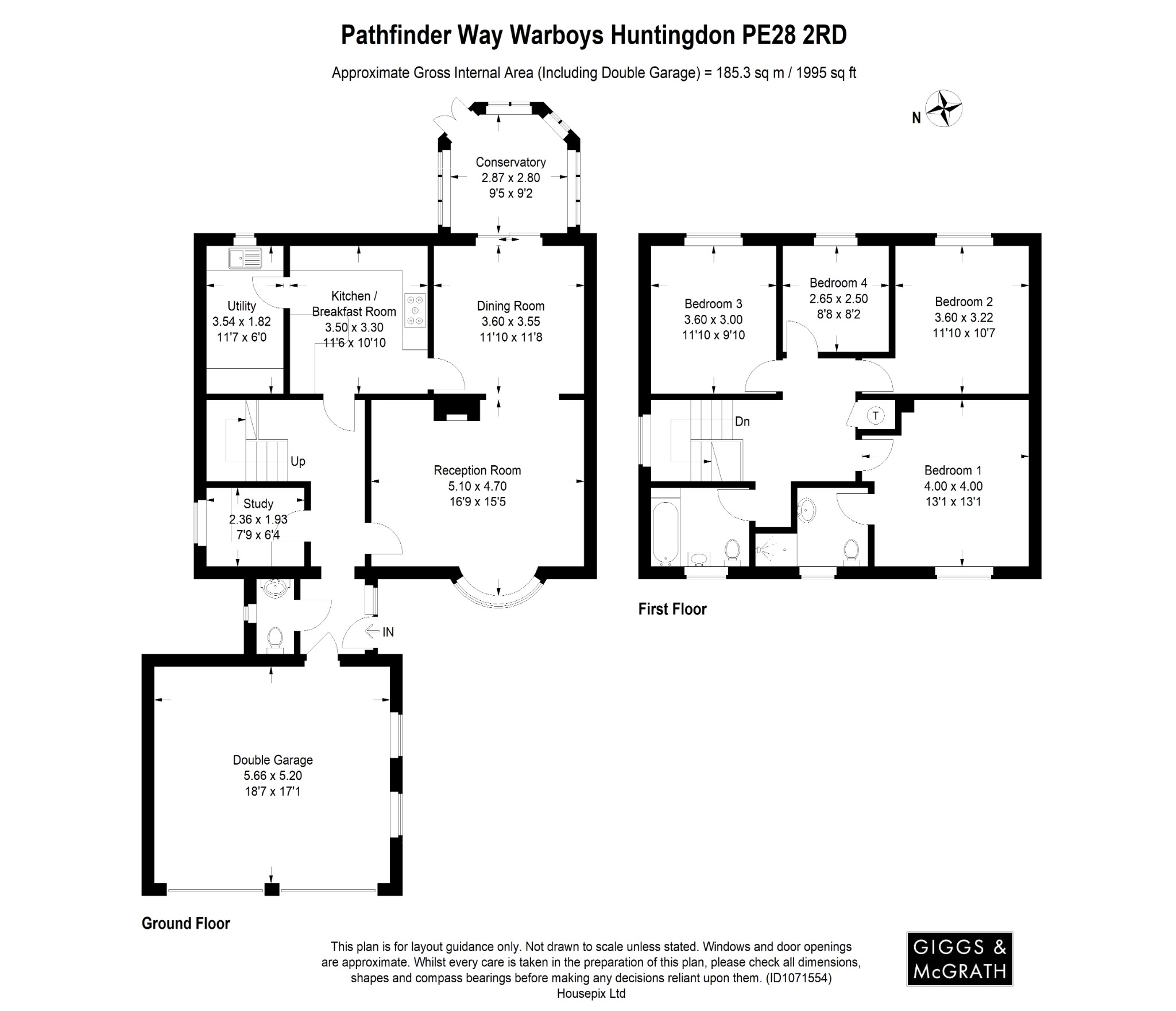 4 bed detached house for sale in Pathfinder Way, Huntingdon - Property Floorplan