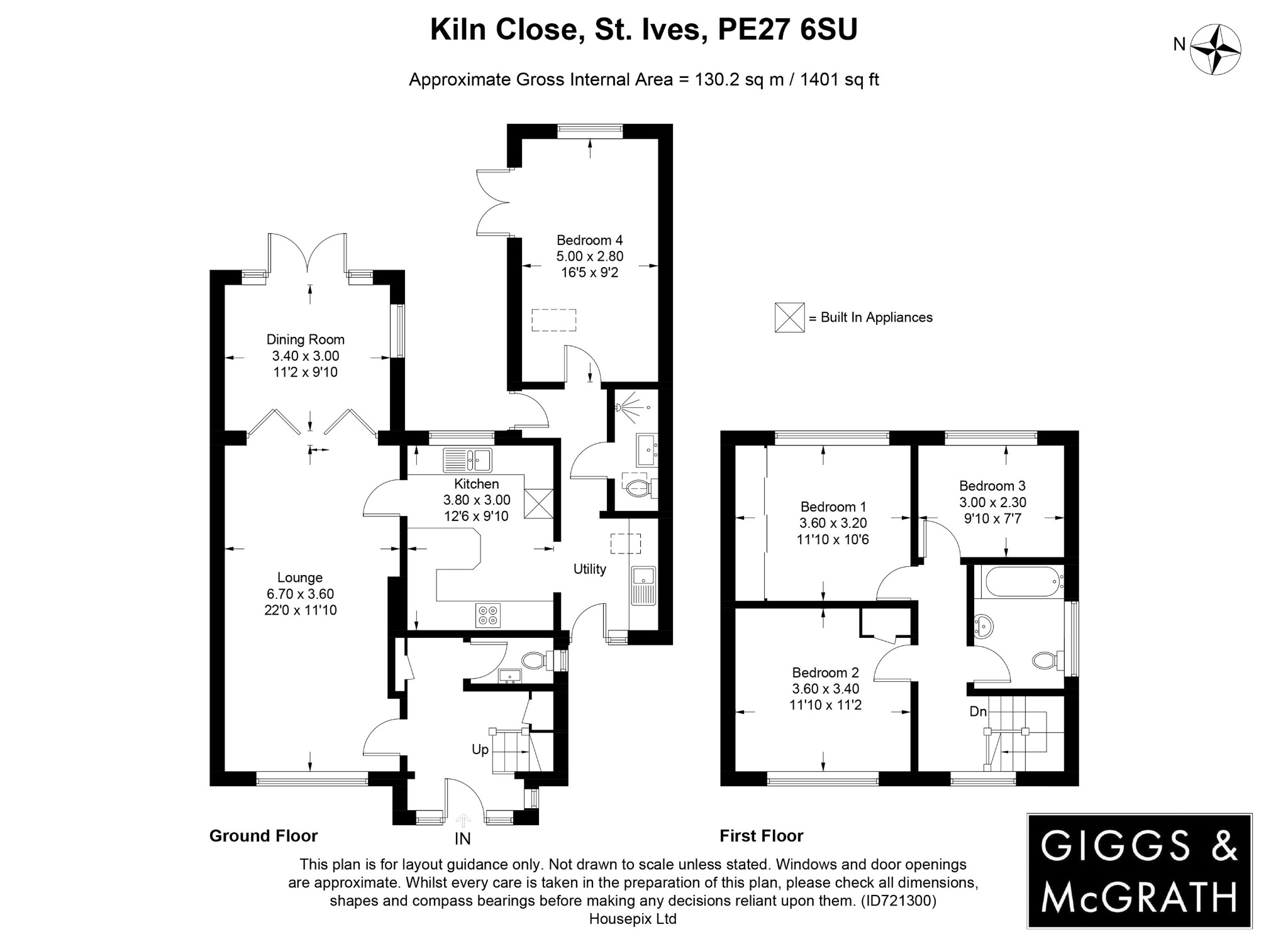4 bed detached house for sale in Kiln Close, St Ives - Property Floorplan