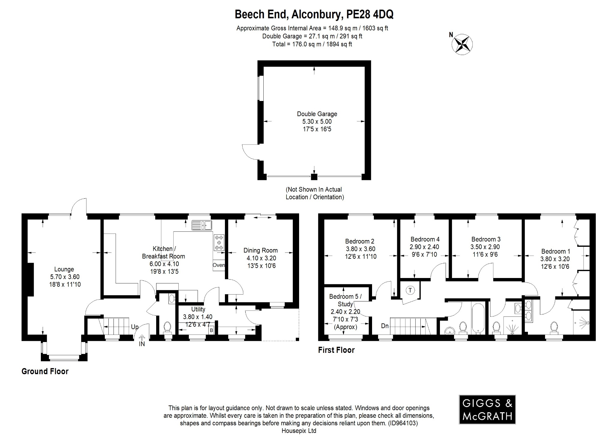 4 bed detached house for sale in Beech End, Huntingdon - Property Floorplan