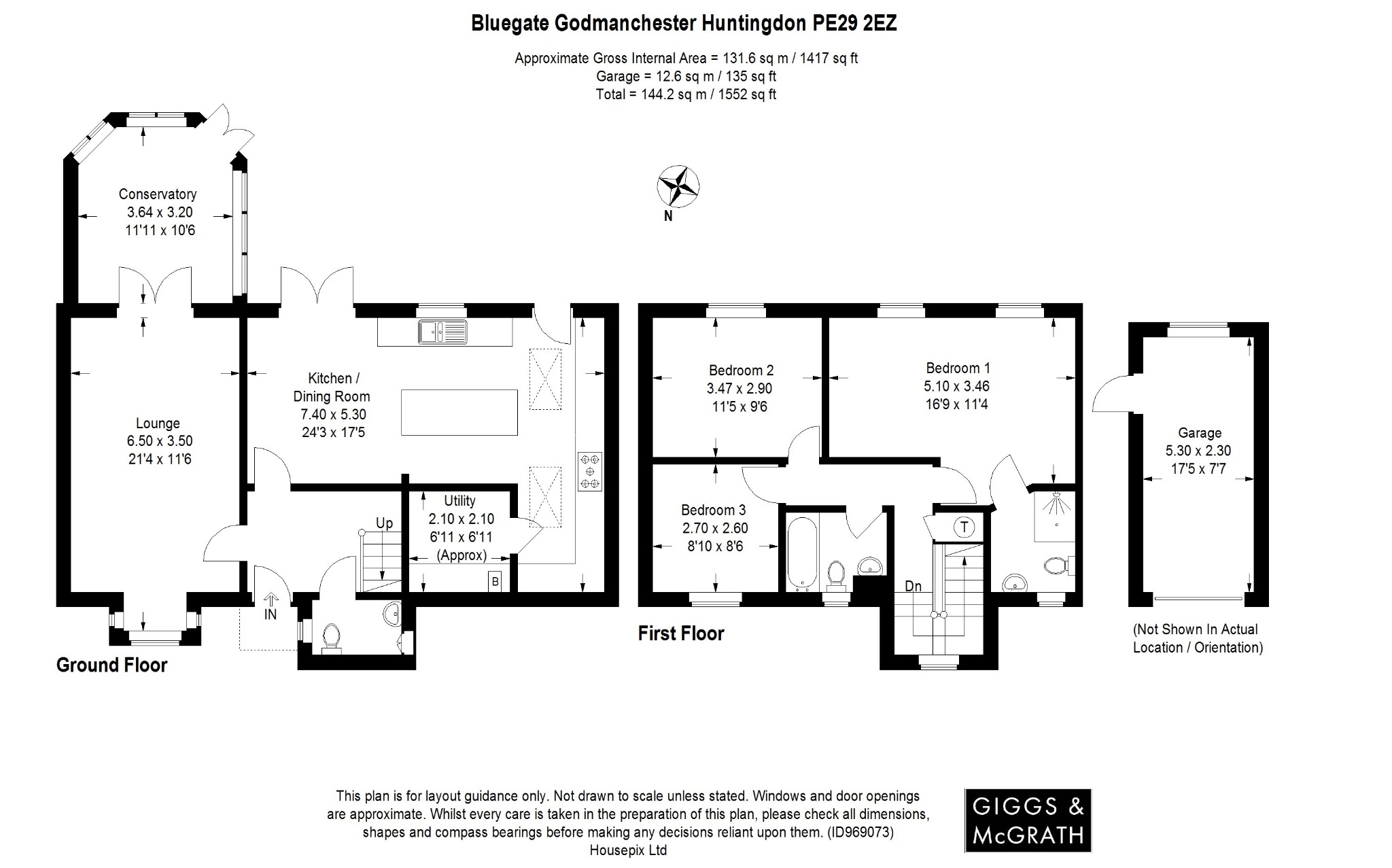 3 bed detached house for sale in Bluegate, Huntingdon - Property Floorplan
