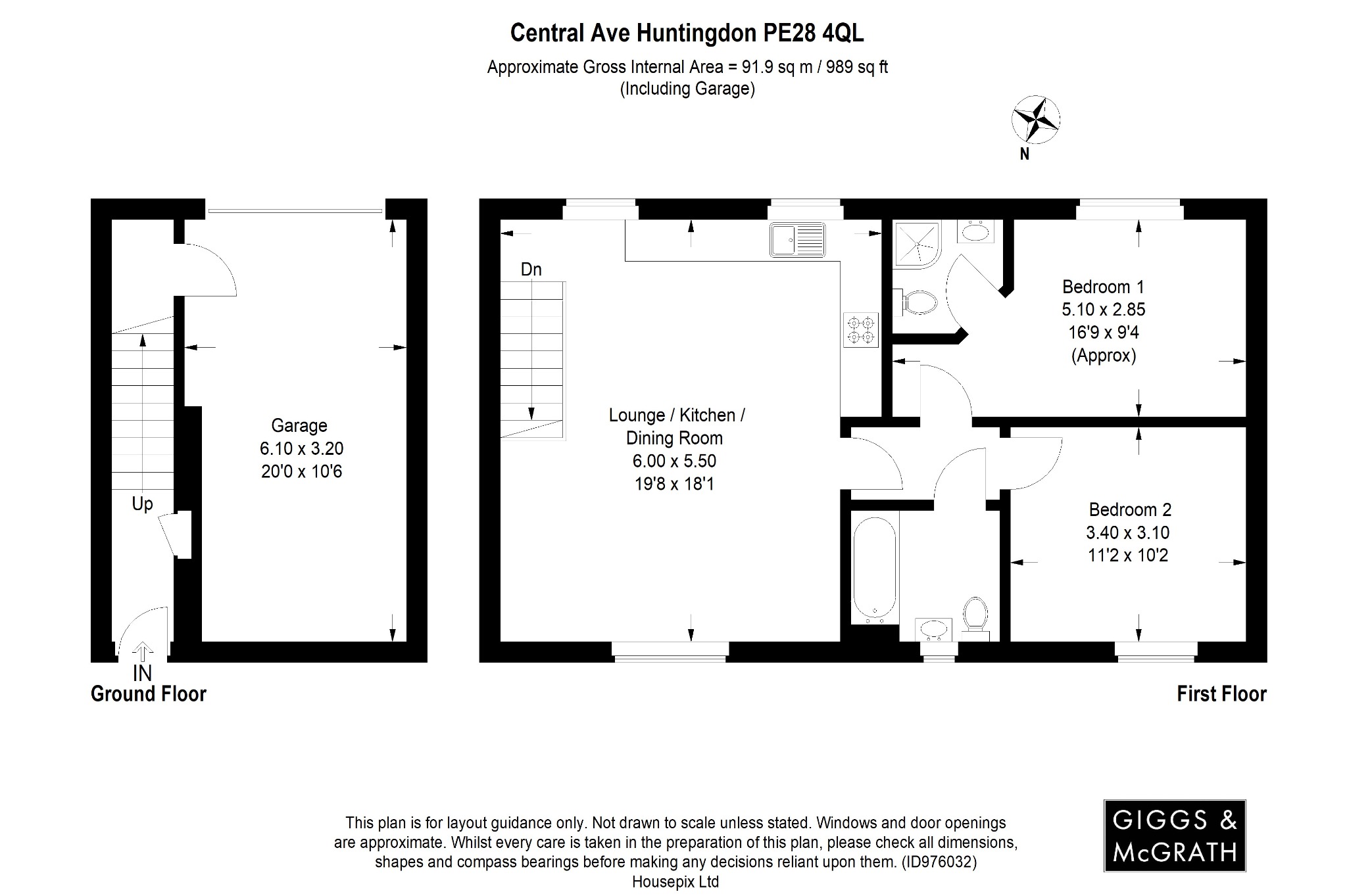 2 bed detached house for sale in Central Avenue, Huntingdon - Property Floorplan