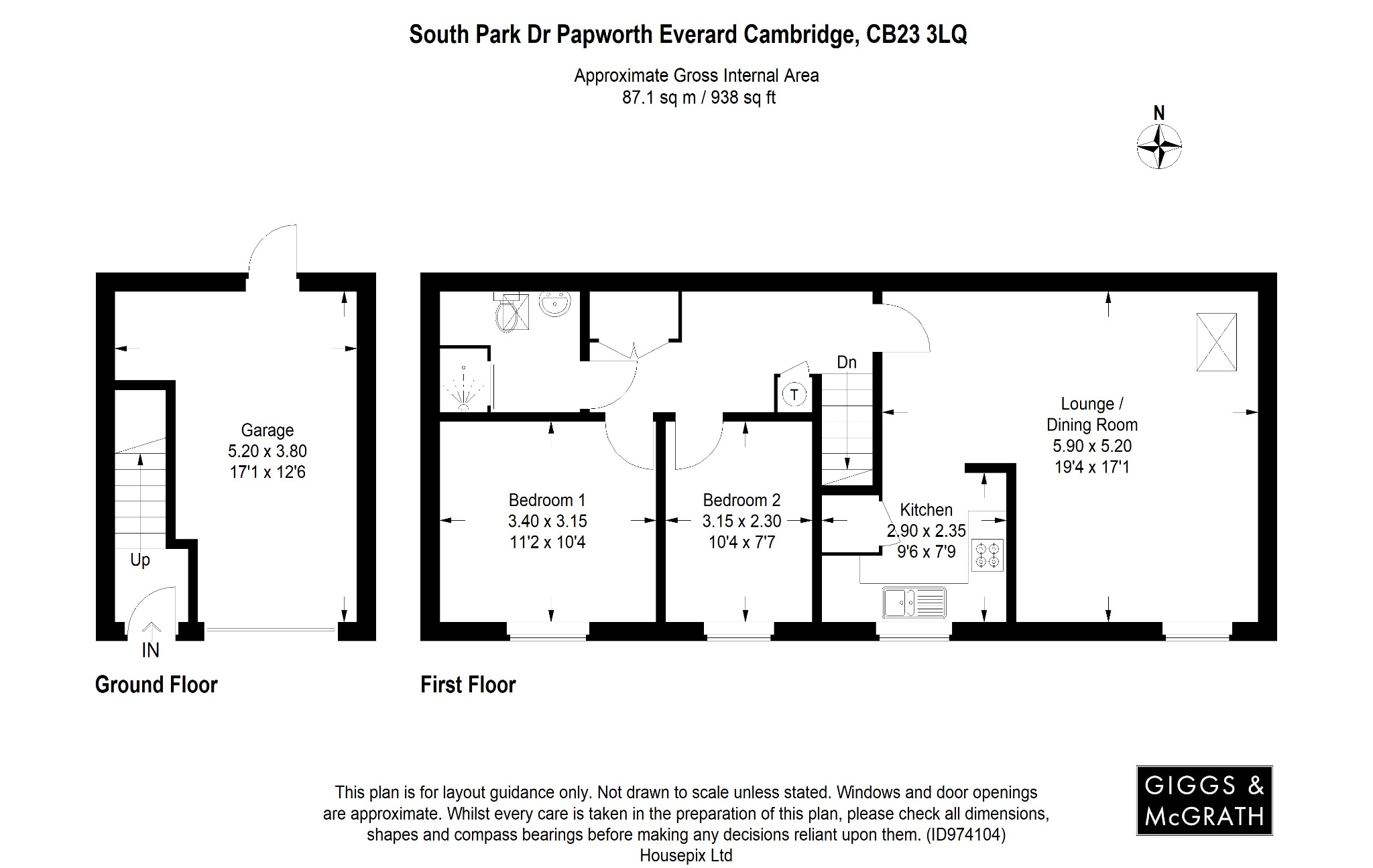 2 bed detached house for sale in South Park Drive, Cambridge - Property Floorplan