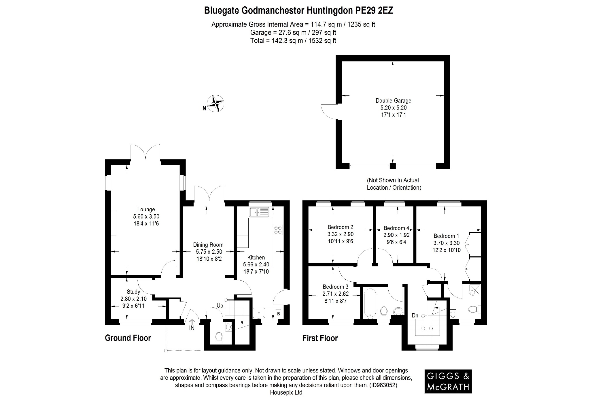 4 bed detached house for sale in Bluegate, Huntingdon - Property Floorplan