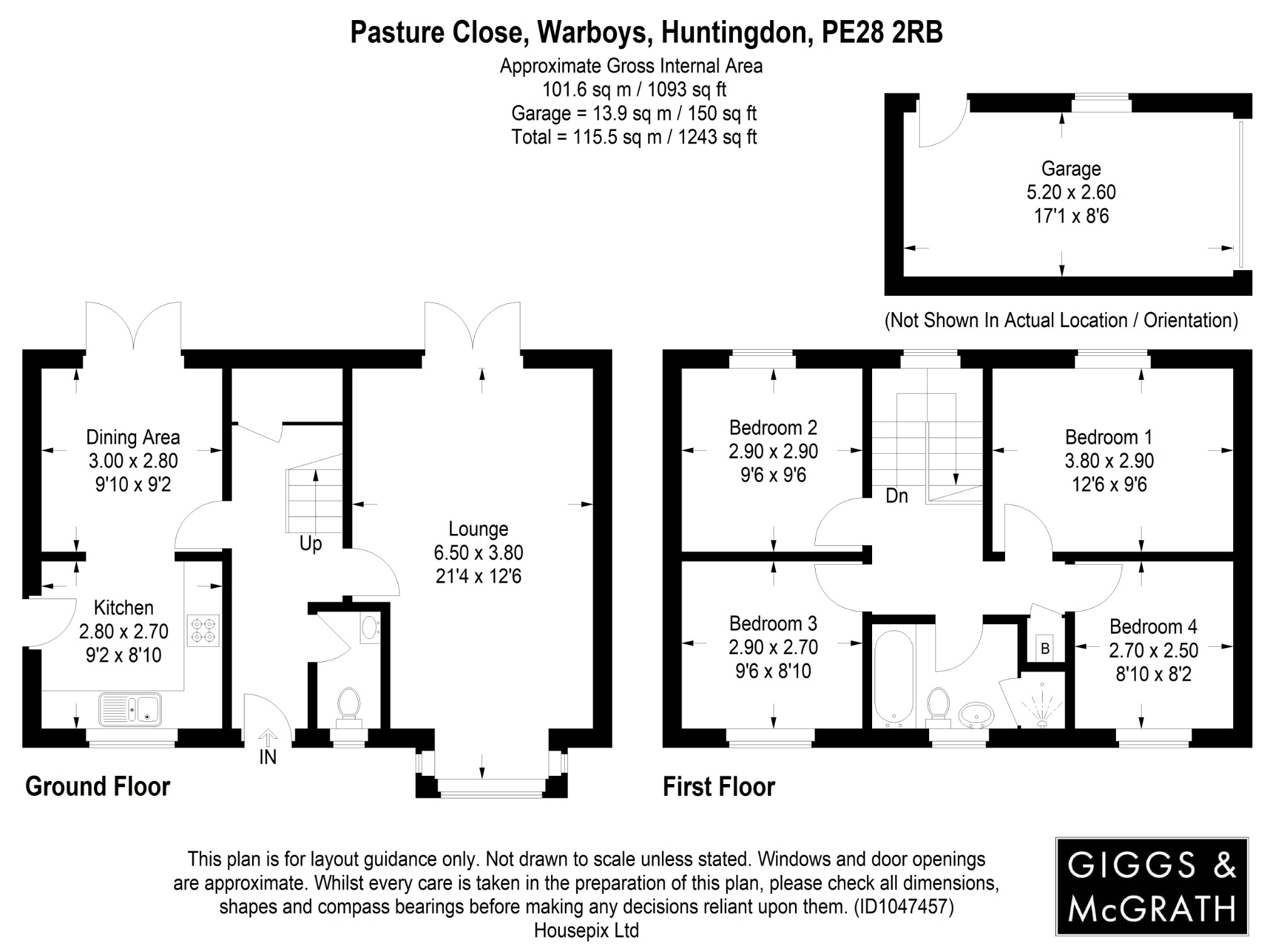 4 bed detached house for sale in Pasture Close, Huntingdon - Property Floorplan