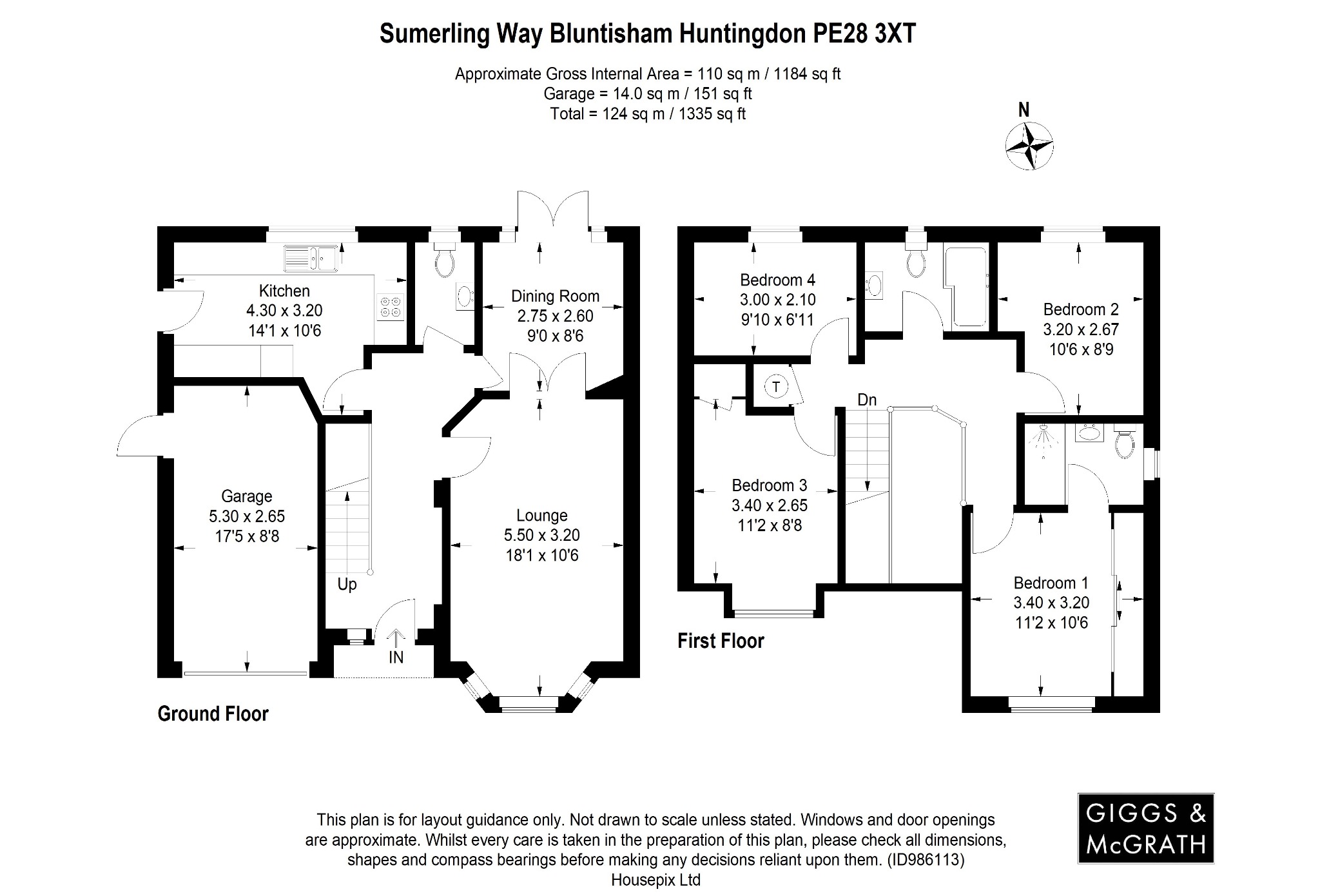 4 bed detached house for sale in Sumerling Way, Huntingdon - Property Floorplan