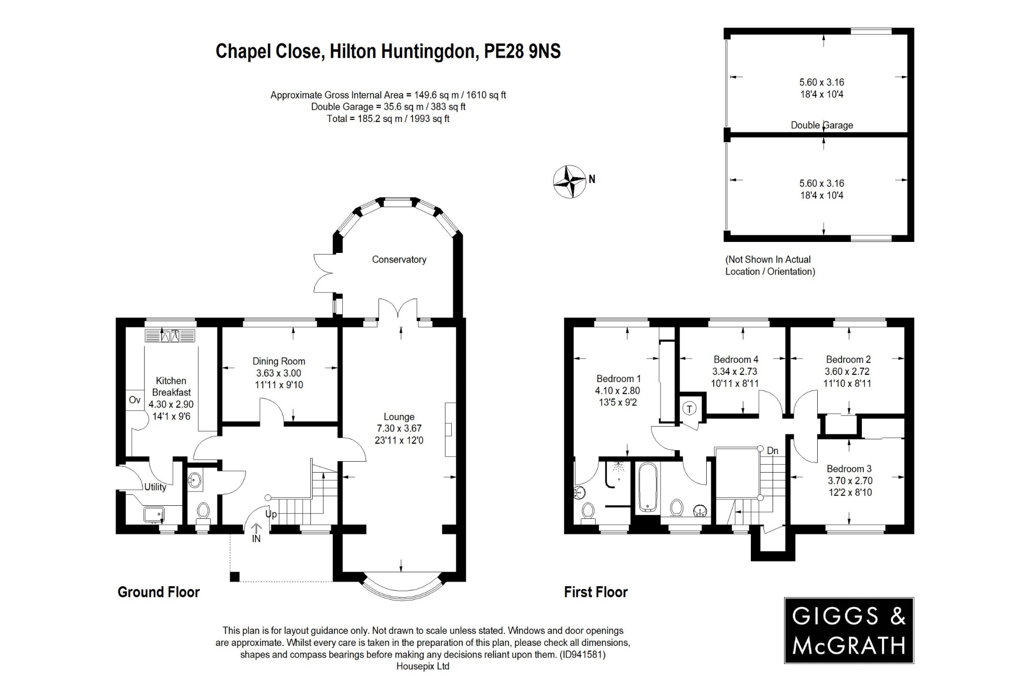 4 bed detached house for sale in Chapel Close, Huntingdon - Property Floorplan