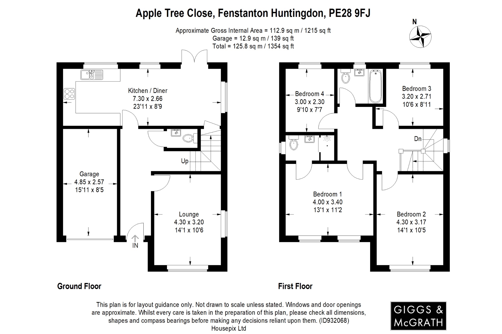4 bed detached house for sale in Apple Tree Close, Huntingdon - Property Floorplan
