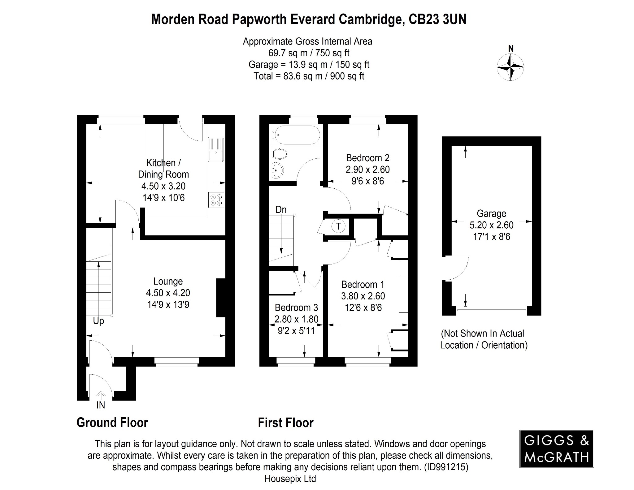 3 bed semi-detached house for sale in Morden Road, Cambridge - Property Floorplan