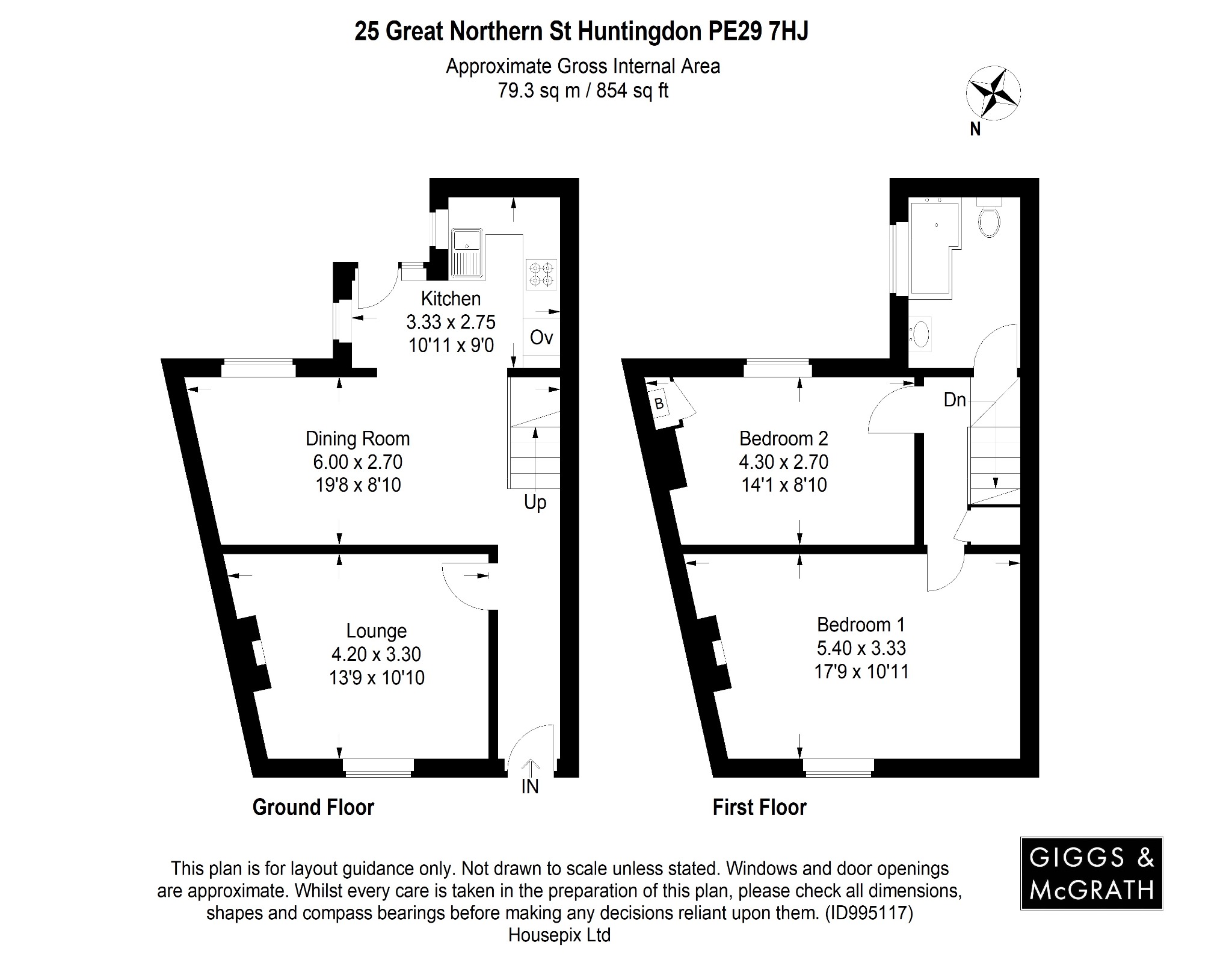 2 bed end of terrace house for sale in Great Northern Street, Huntingdon - Property Floorplan