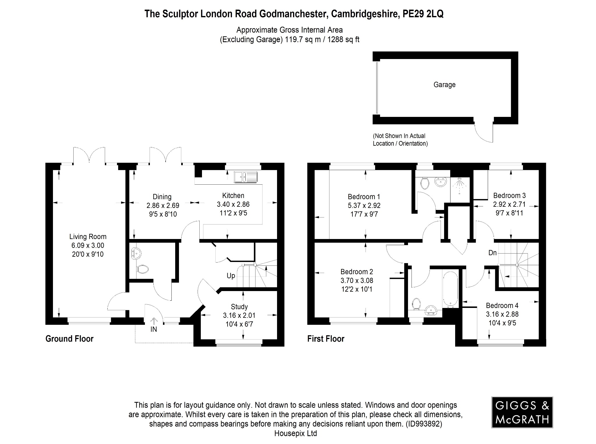 4 bed detached house for sale, Huntingdon - Property Floorplan