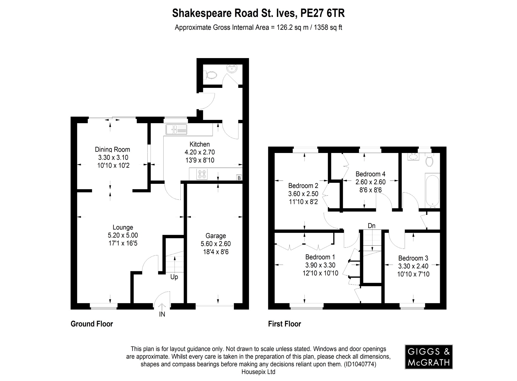 4 bed end of terrace house for sale in Shakespeare Road, St Ives - Property Floorplan