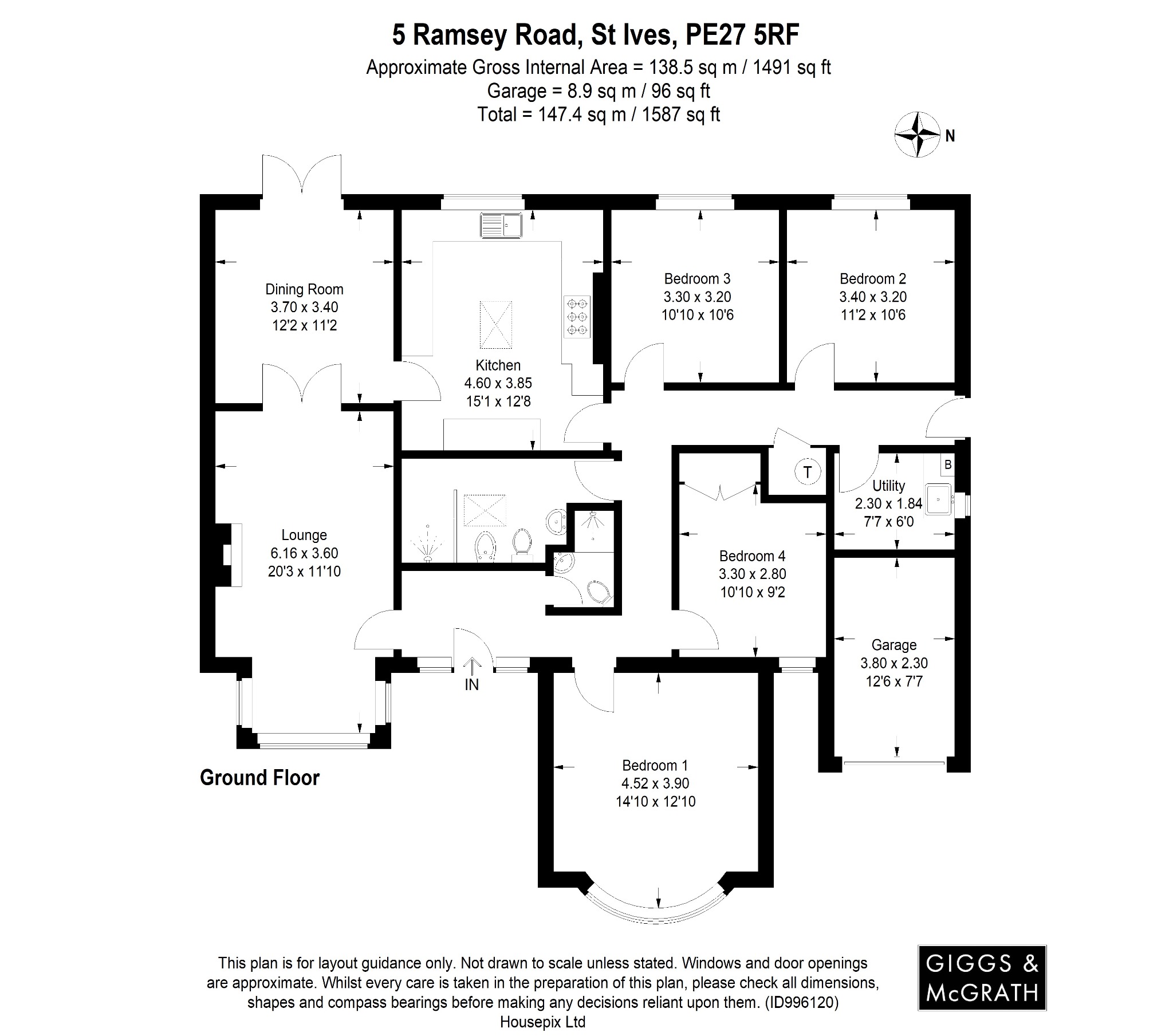 4 bed bungalow for sale in Ramsey Road, St Ives - Property Floorplan