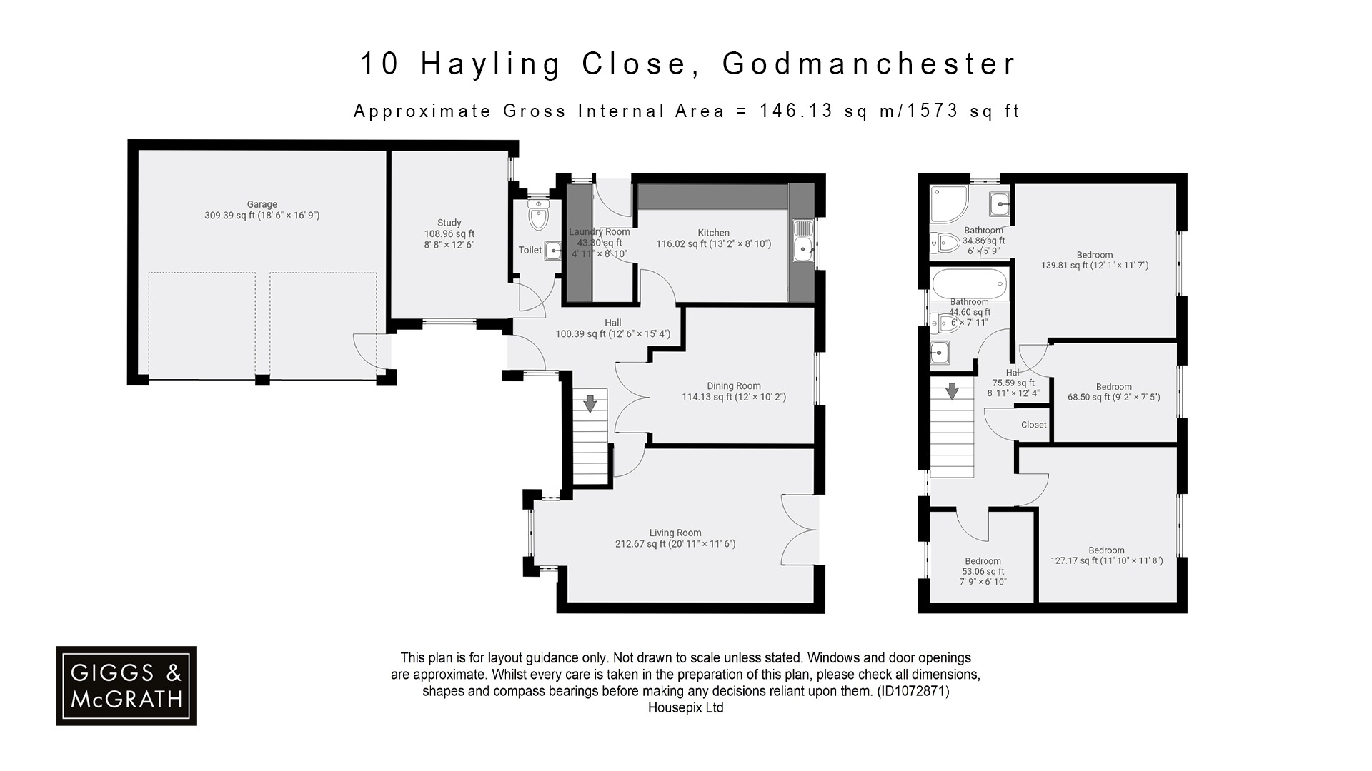 4 bed detached house for sale in Hayling Close, Huntingdon - Property Floorplan