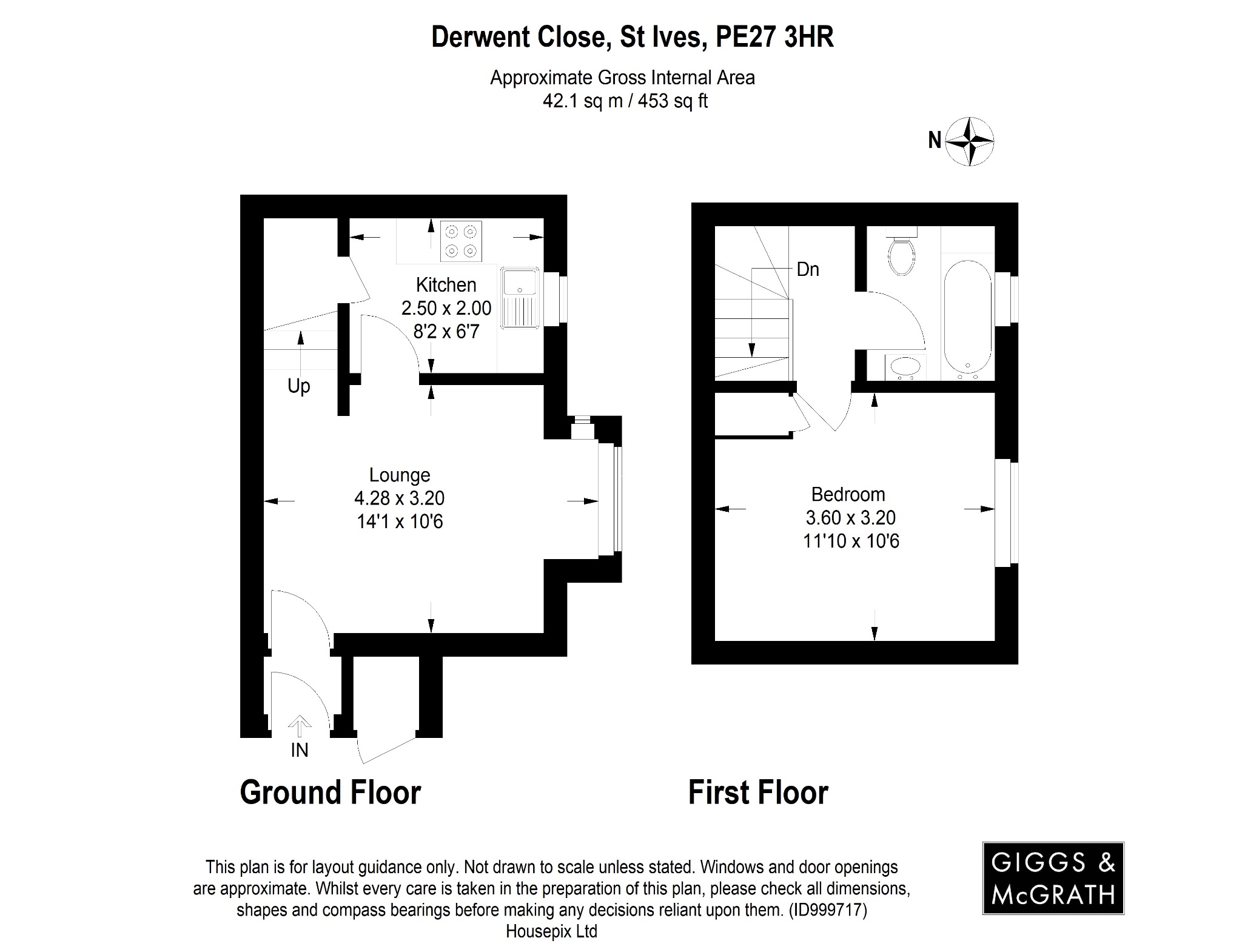 1 bed terraced house for sale in Derwent Close, St Ives - Property Floorplan