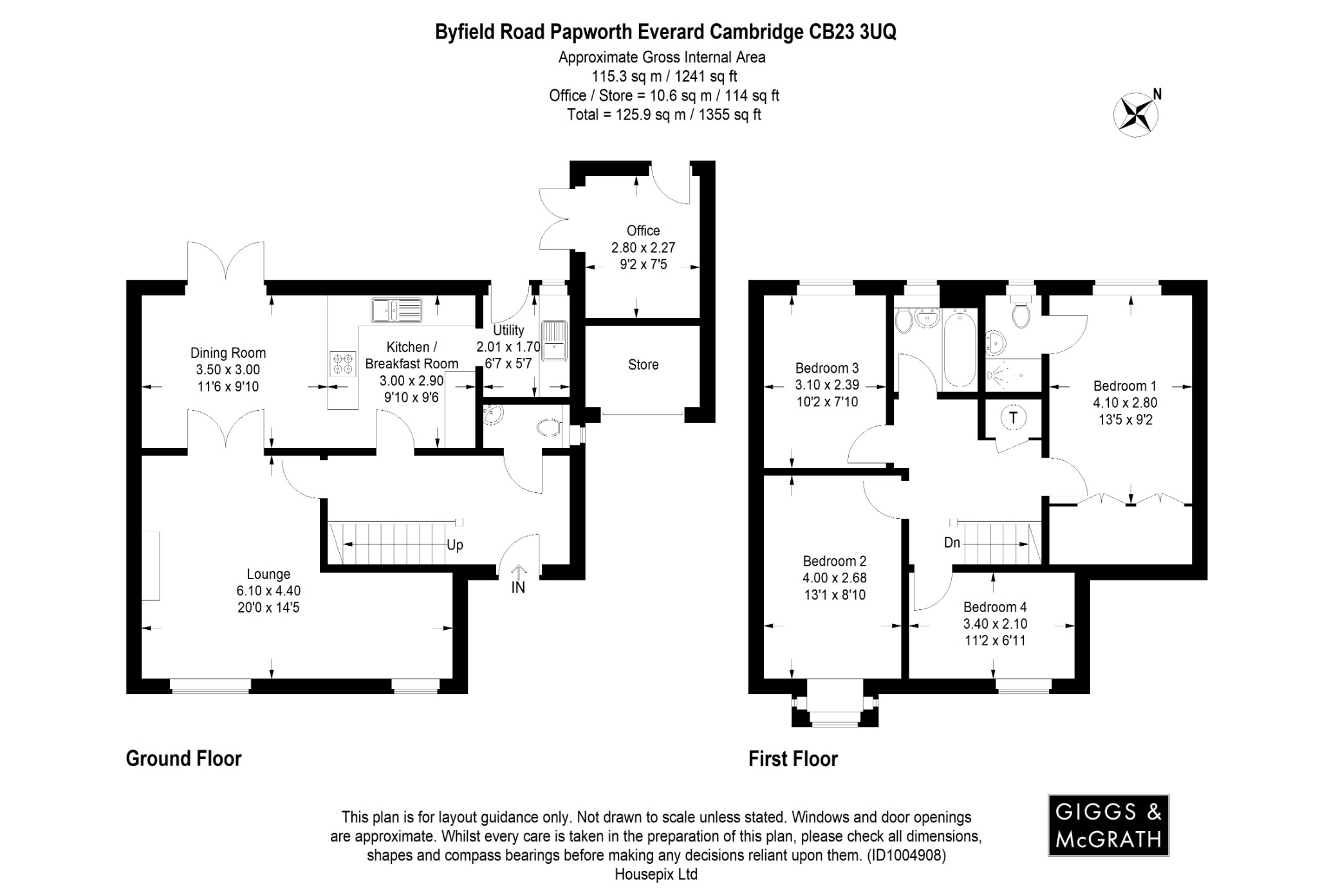 4 bed link detached house for sale in Byfield Road, Cambridge - Property Floorplan