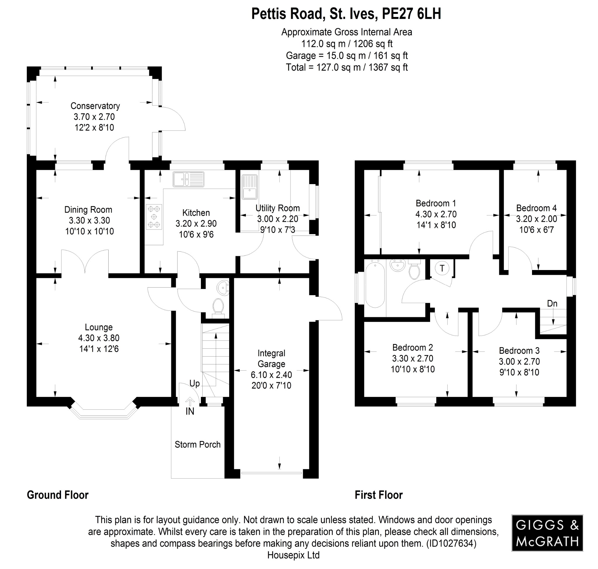 4 bed detached house for sale in Pettis Road, St. Ives - Property Floorplan