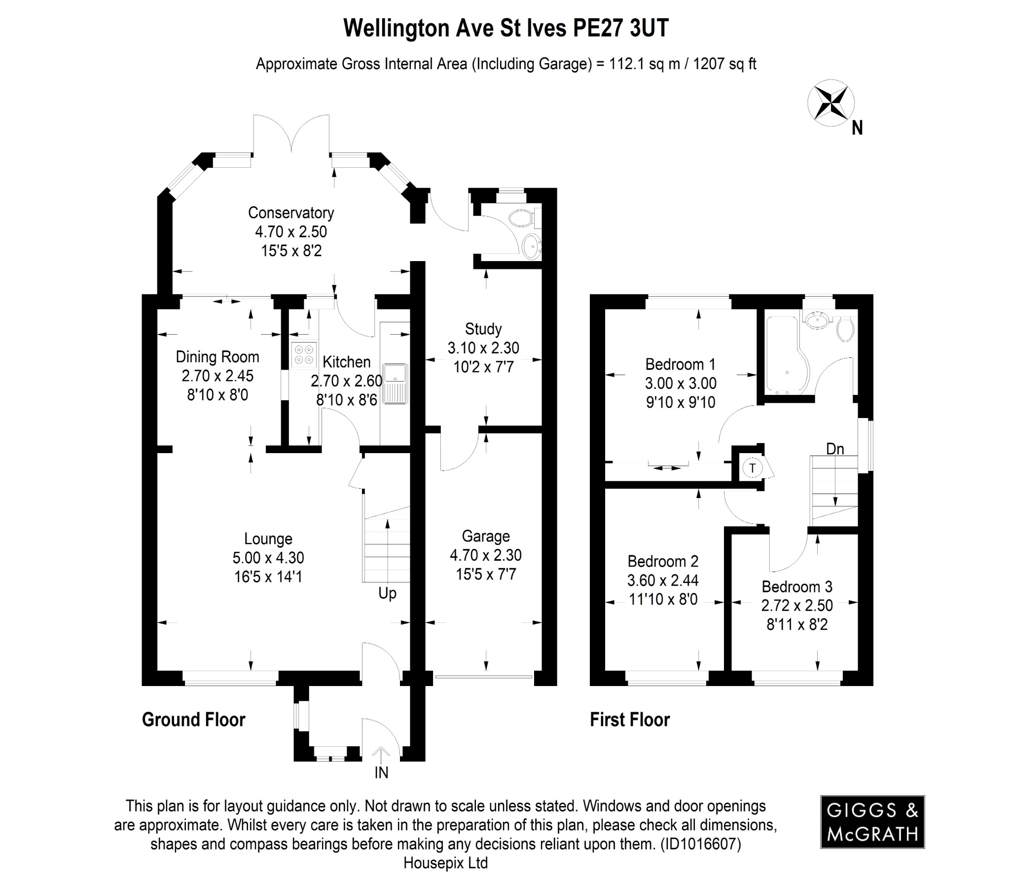 3 bed semi-detached house for sale in Wellington Avenue, St Ives - Property Floorplan