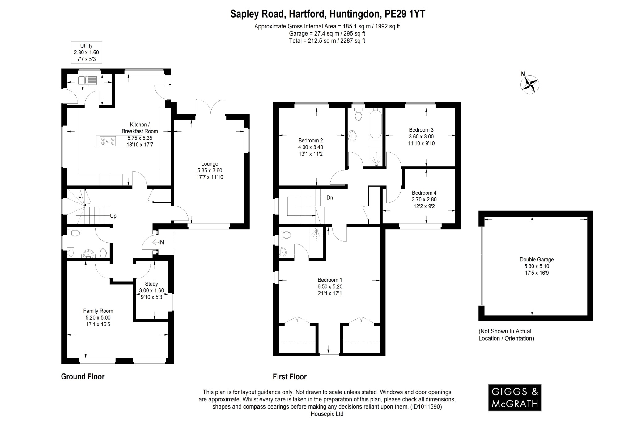 4 bed detached house for sale in Sapley Road, Huntingdon - Property Floorplan
