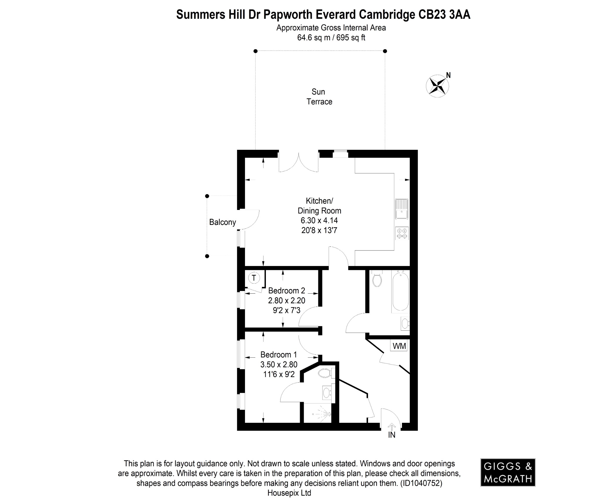 2 bed penthouse for sale in Summer's Hill Drive, Cambridge - Property Floorplan